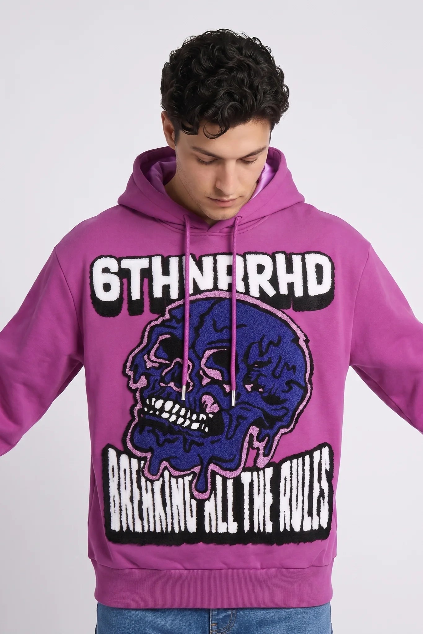 "BROKEN RULES" HOODIE PURPLE