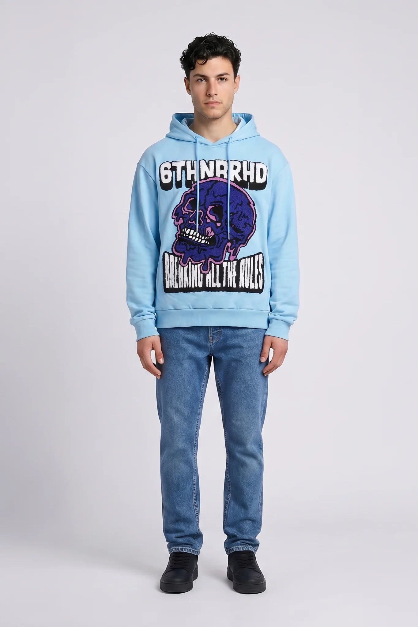 "Broken Rules" Hoodie Sky Blue