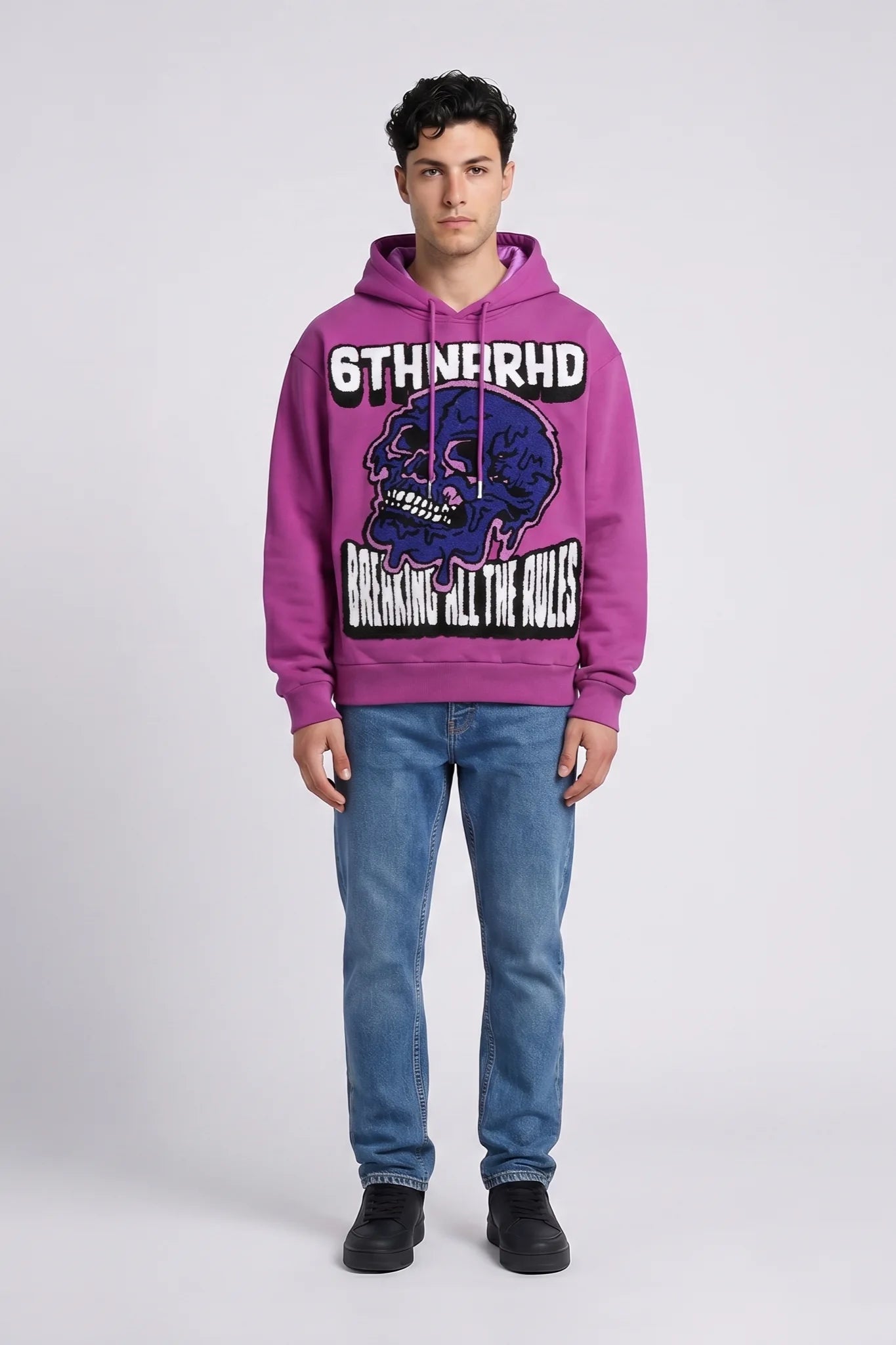 "BROKEN RULES" HOODIE PURPLE
