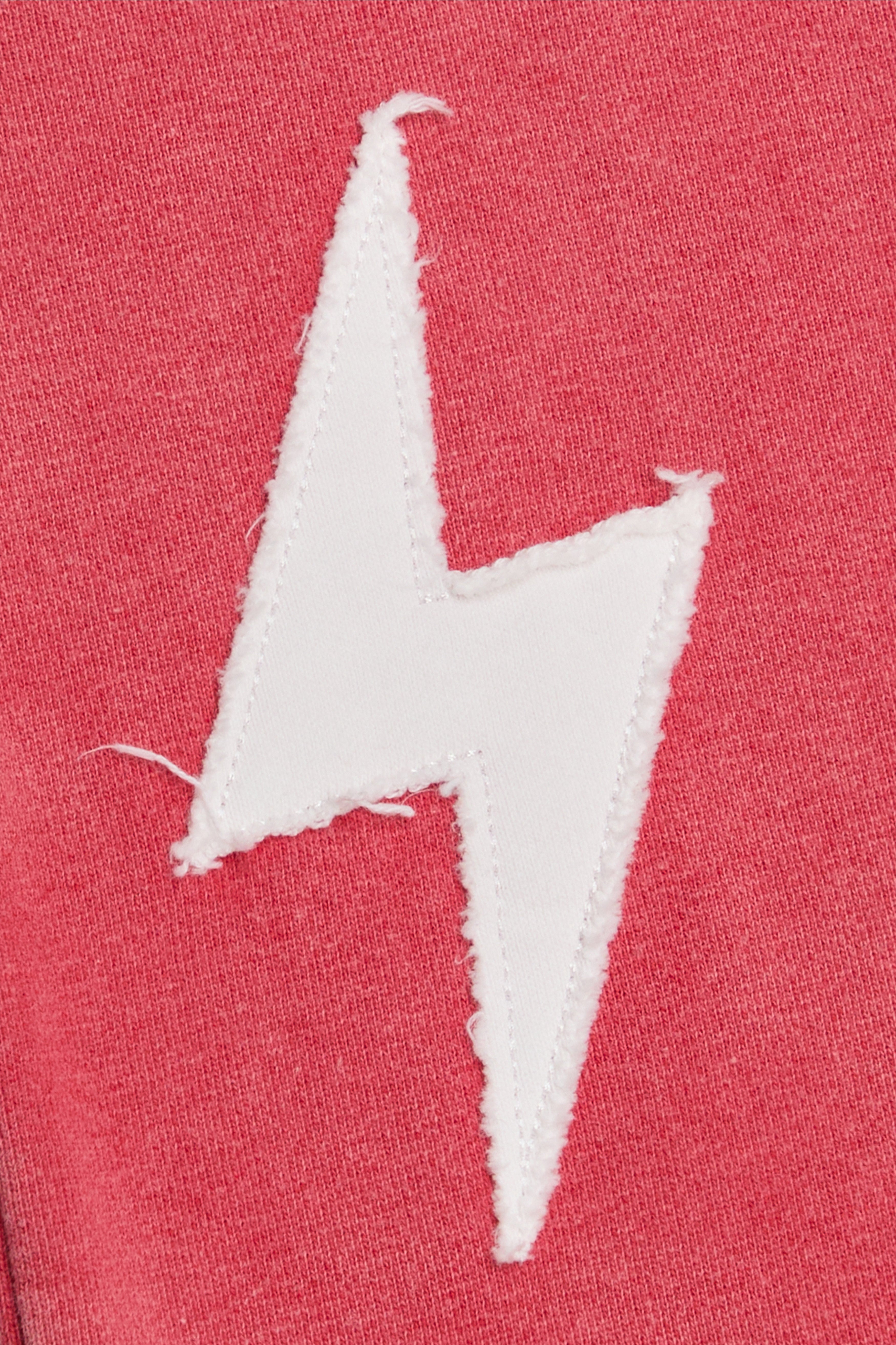 "CUTOUT" RELAXED FIT FLEECE PANTS RED