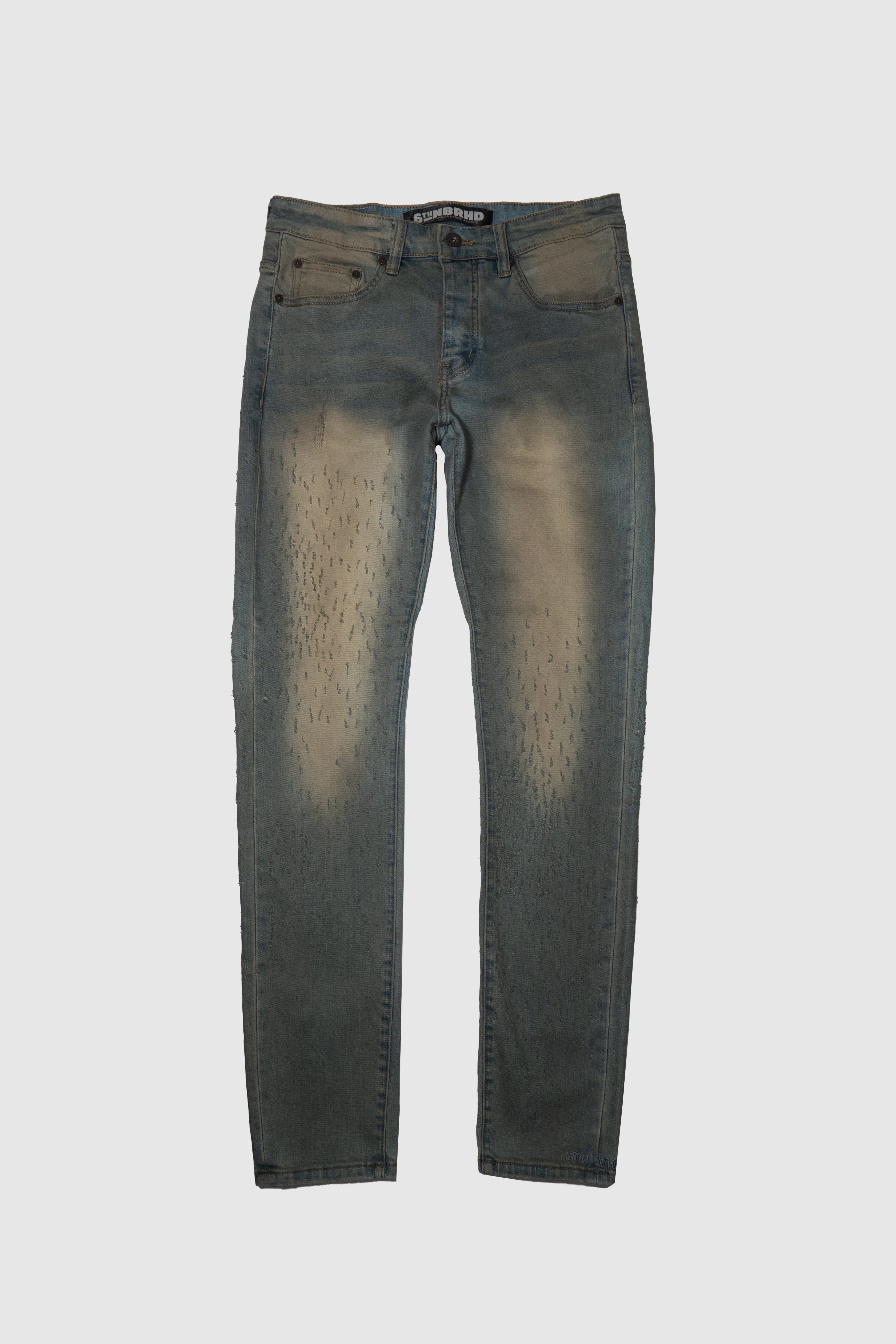 6thNBRHD SKINNY JEAN "ROOTS" -LT SAND BLUE