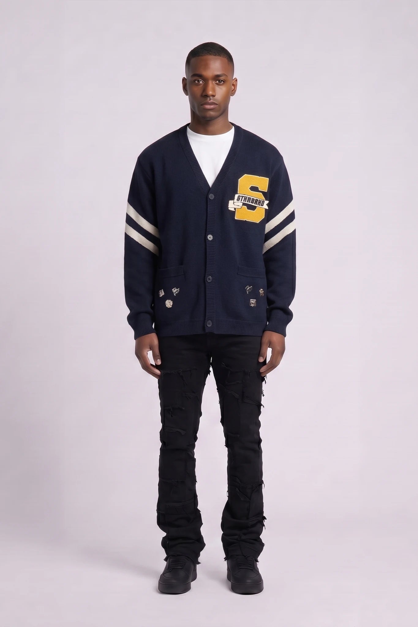 "Euro" Cardigan Navy