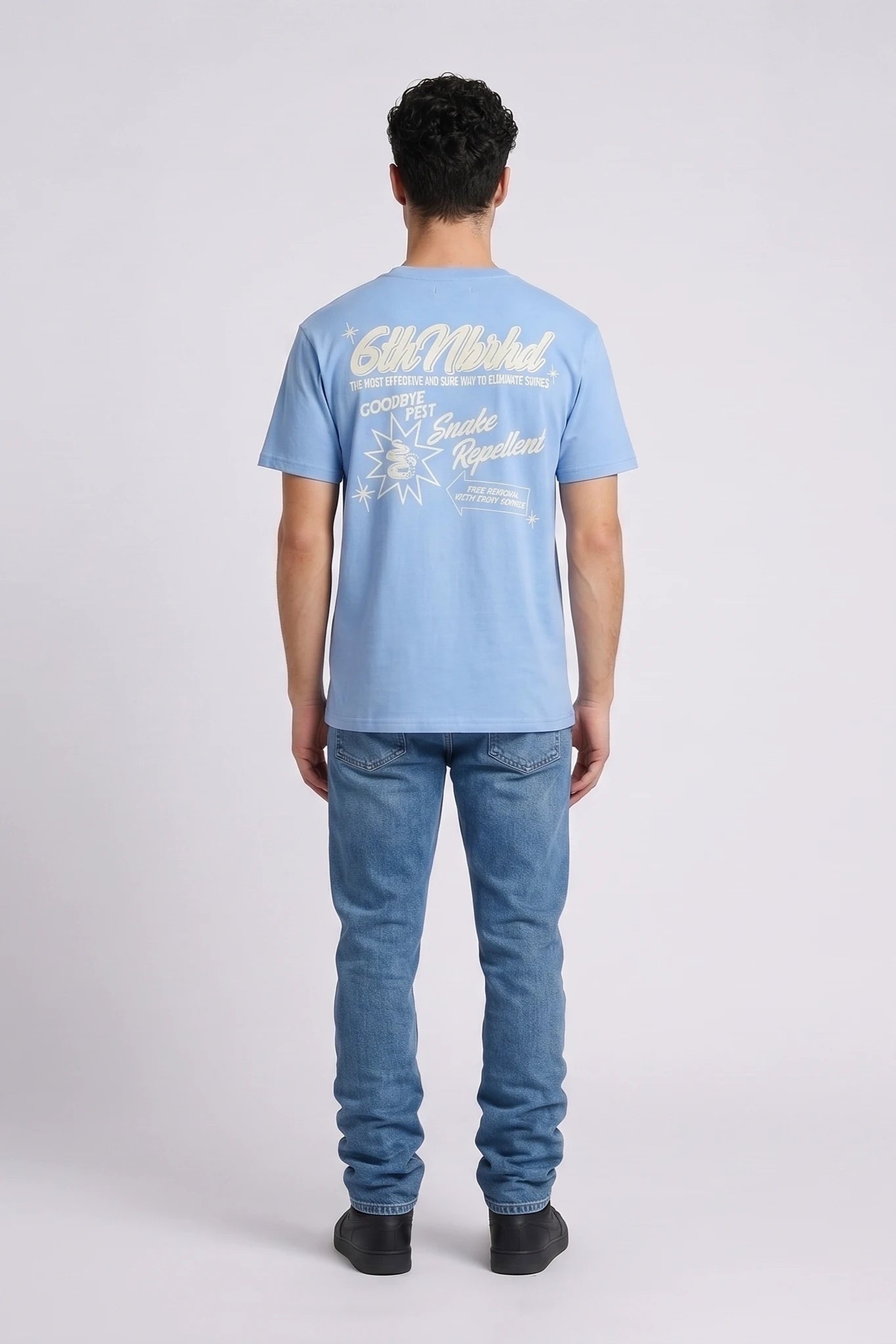 "Goodbye Pest" Graphic Tee Sky Blue