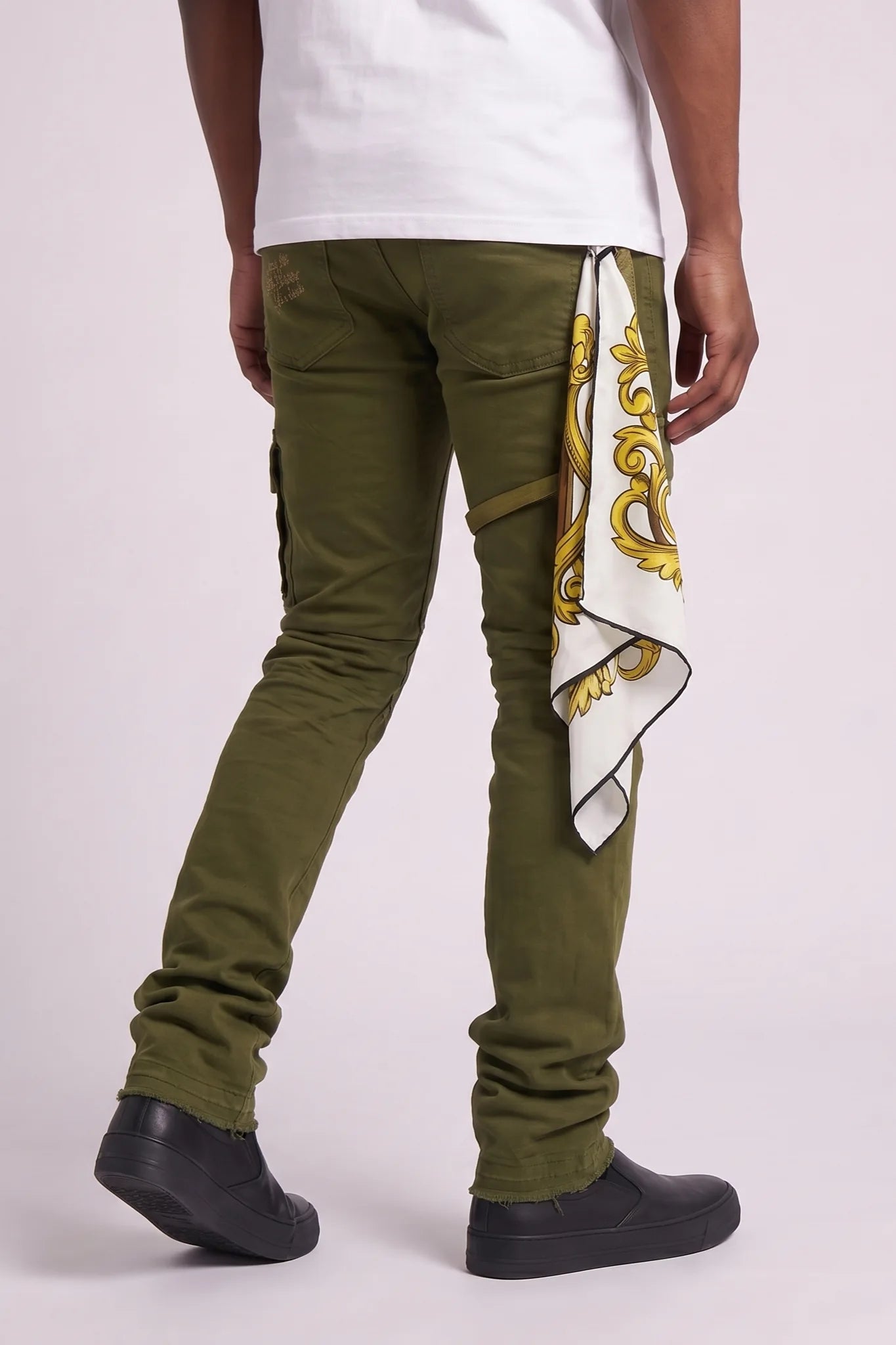 "Indiana" Stacked Jeans Olive