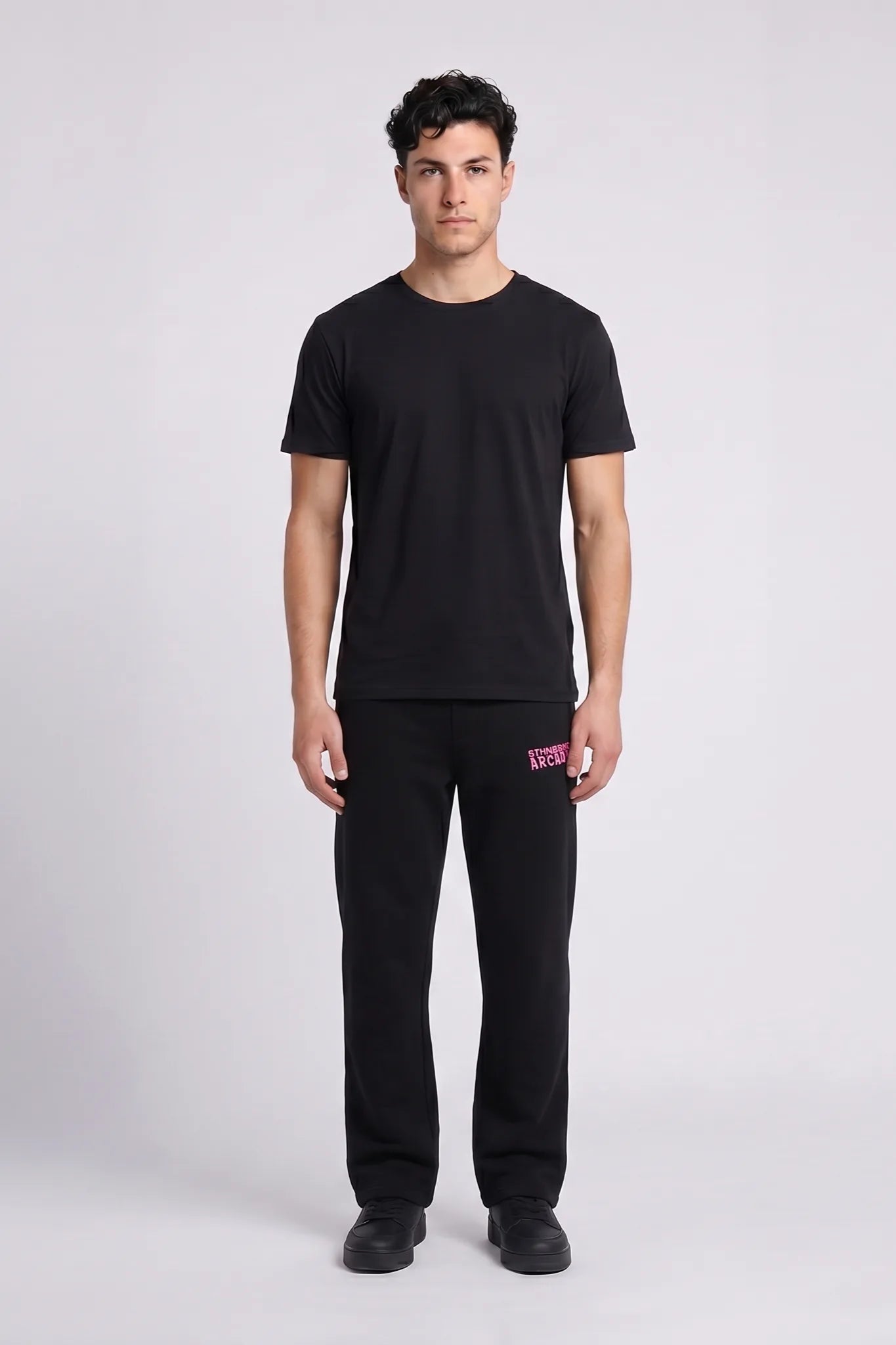 "Joystick" Fleece Sweatpants Black