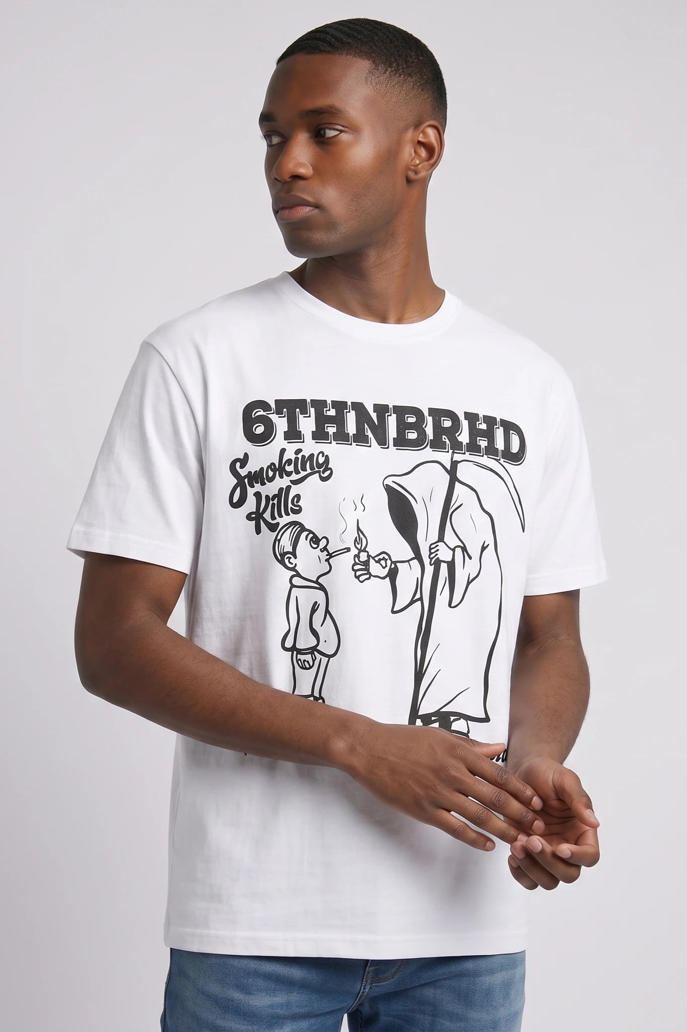 "No Smokes" Graphic Tee White