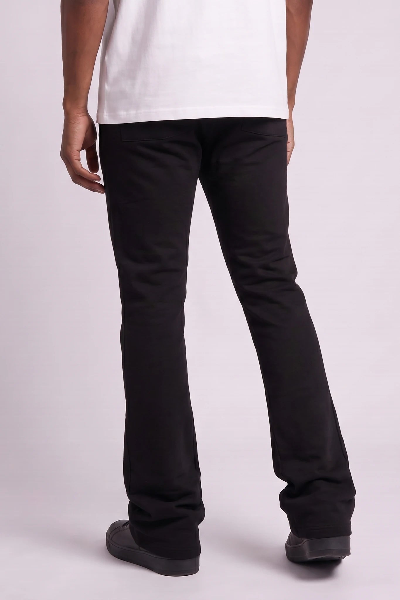 "Pit Stop" Stacked Pants Black