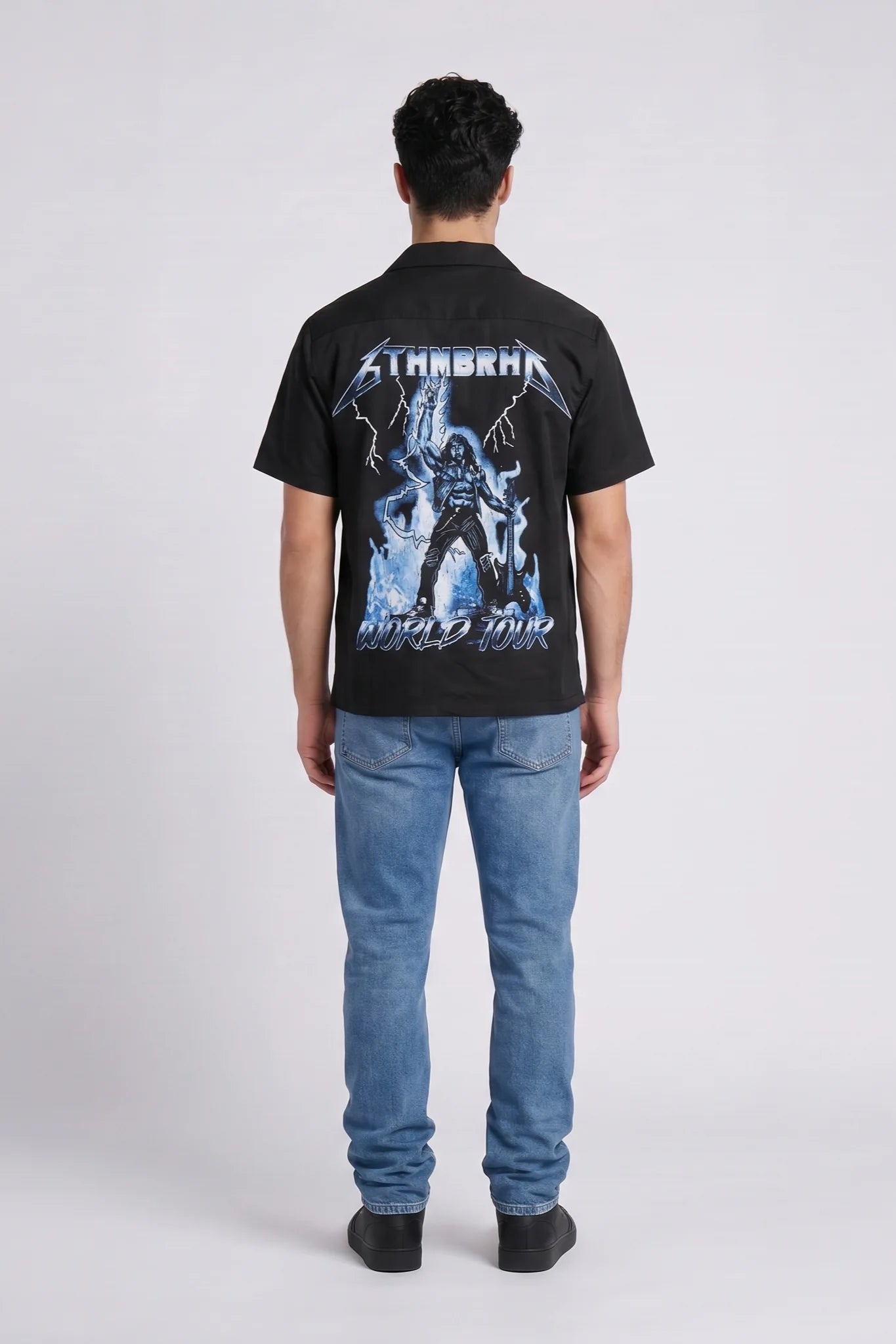"Rockstar" Button Down Shirt Black