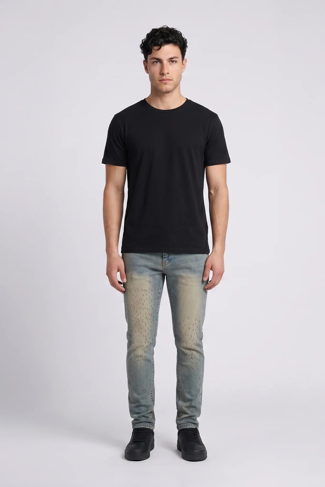 "Roots" Skinny Jean Light Sand Blue