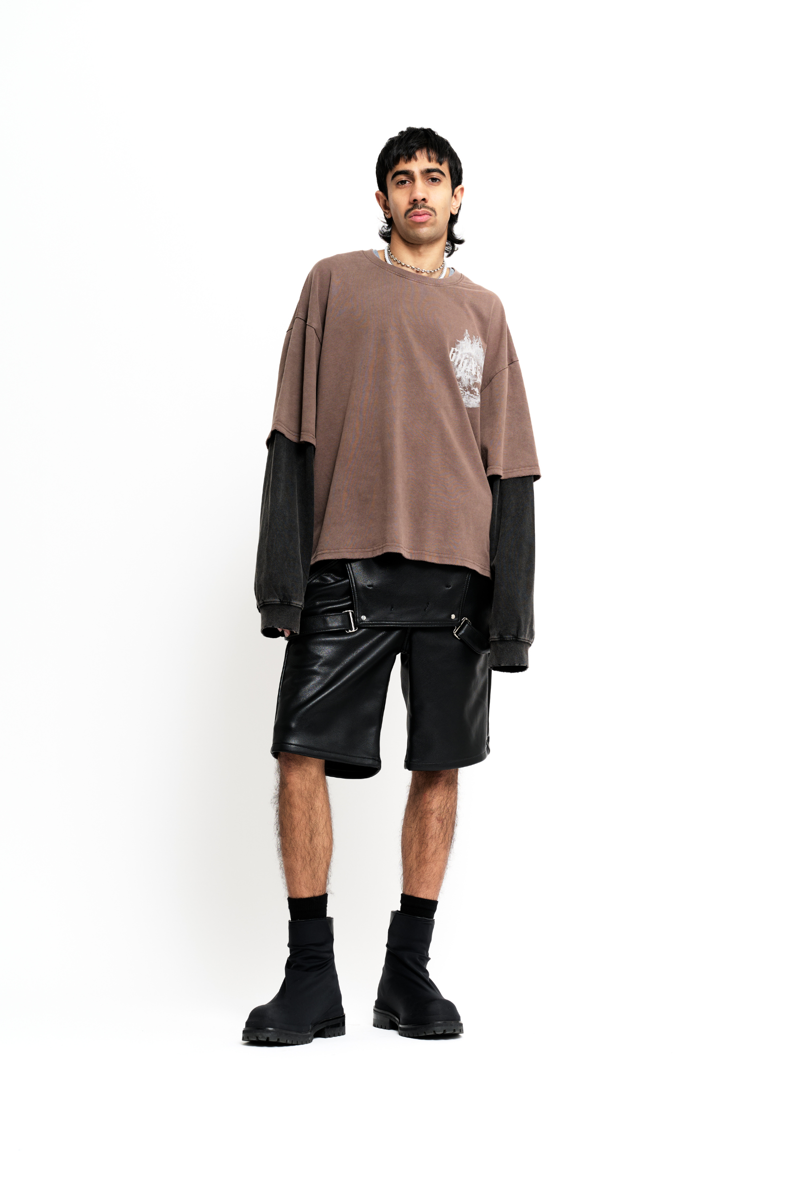 "Global" Leather Shorts