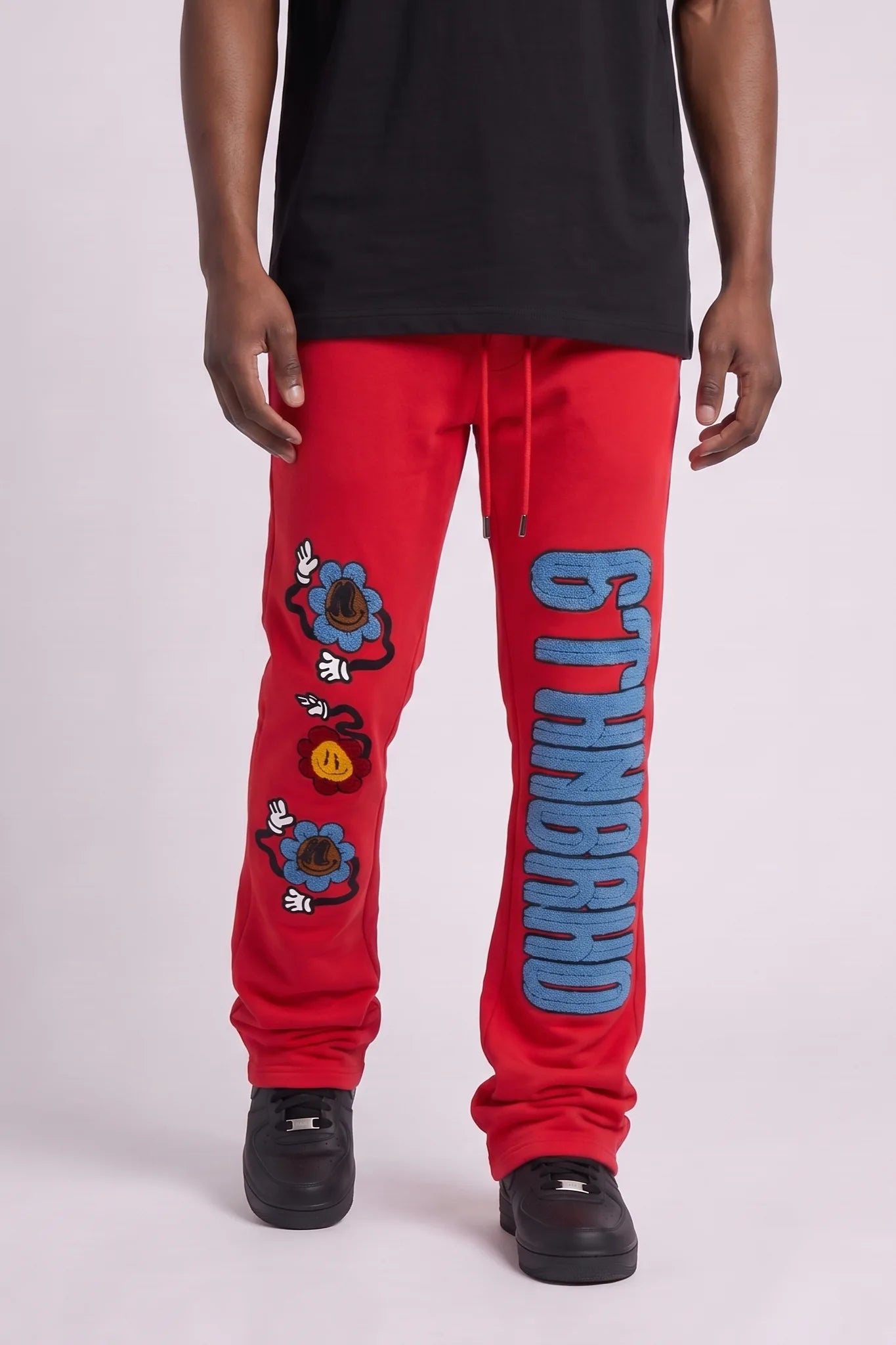 "Simply Living" Stacked Sweatpants Red