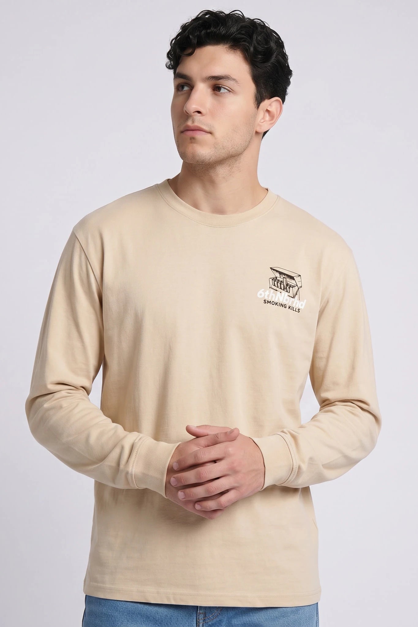 "The Doc" Graphic Long Sleeve Tee Cream