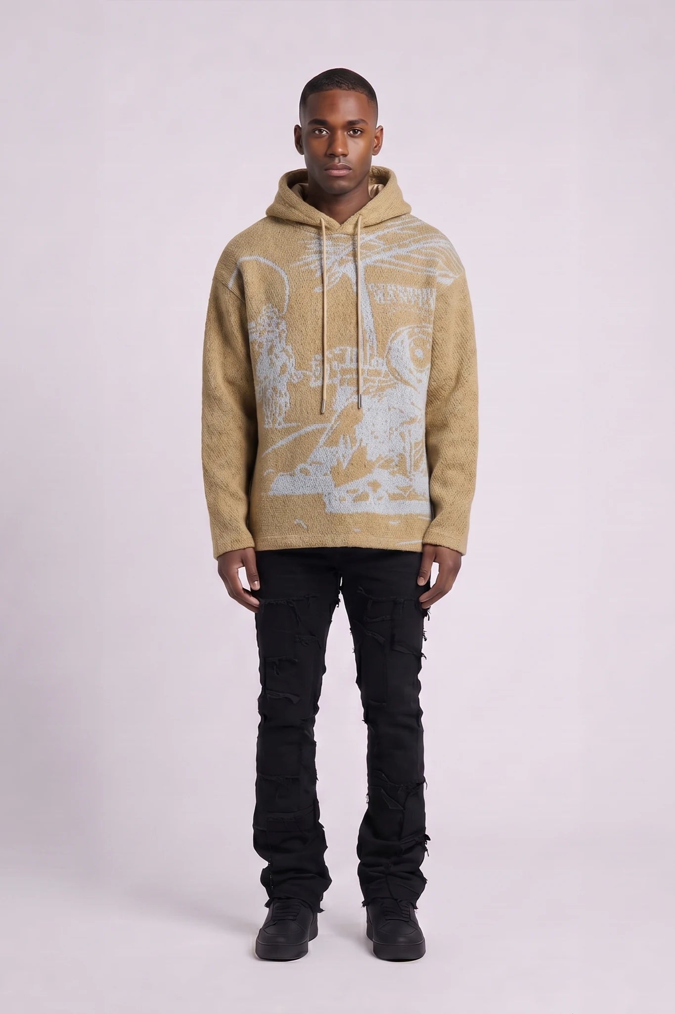 "Town" Graphic Hoodie Wheat