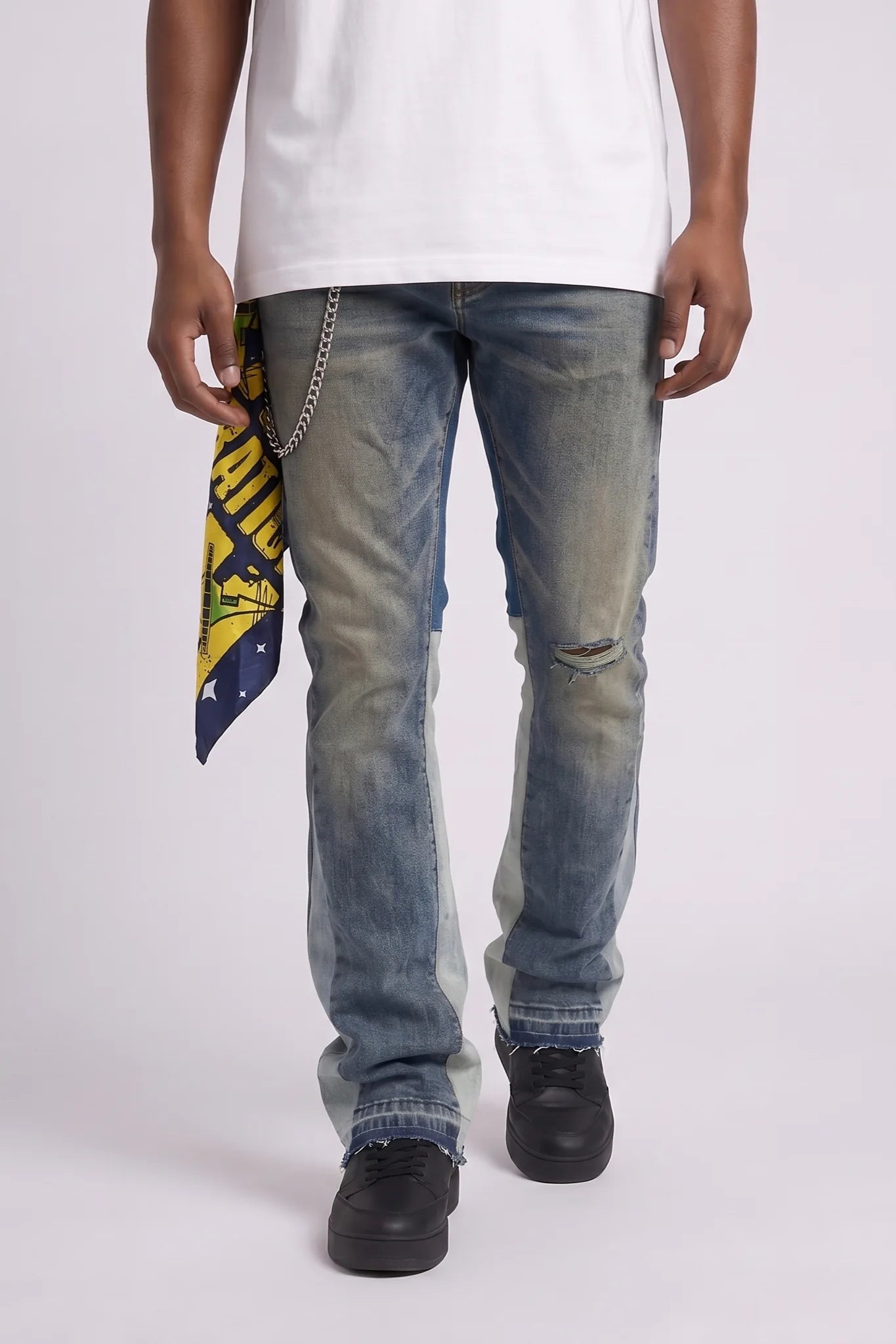 "Wolf River" Stacked Jeans Vintage Blue
