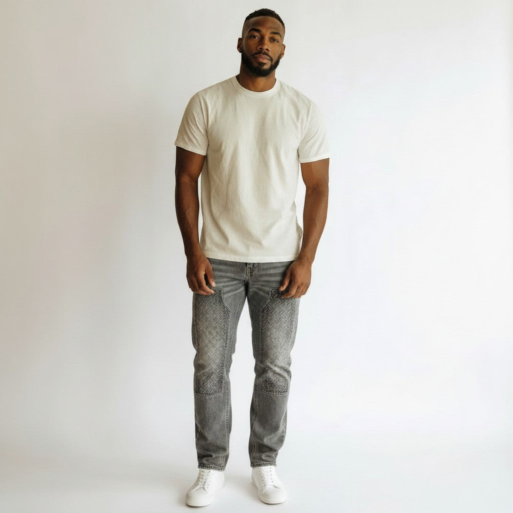"Chrome" Vintage Wash Denim Jeans