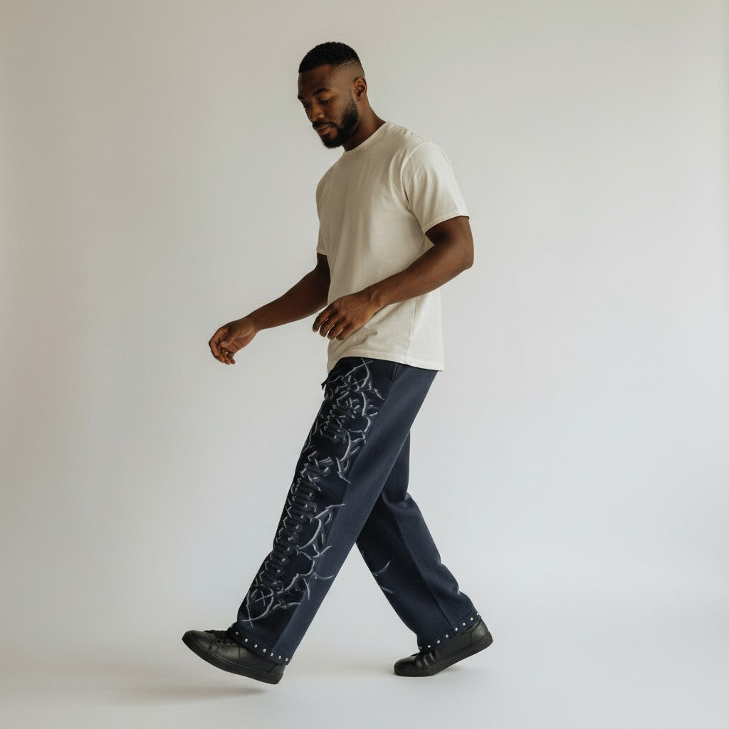 "Igris" Black Graphic Sweatpants
