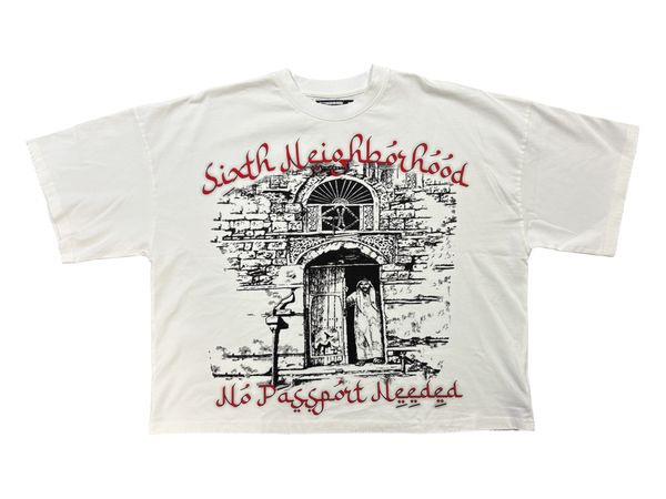 "Passport" White Graphic T-Shirt