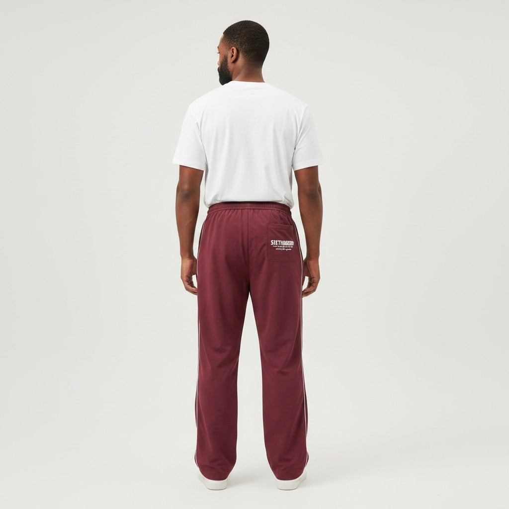 "Repute" Maroon Track Pants