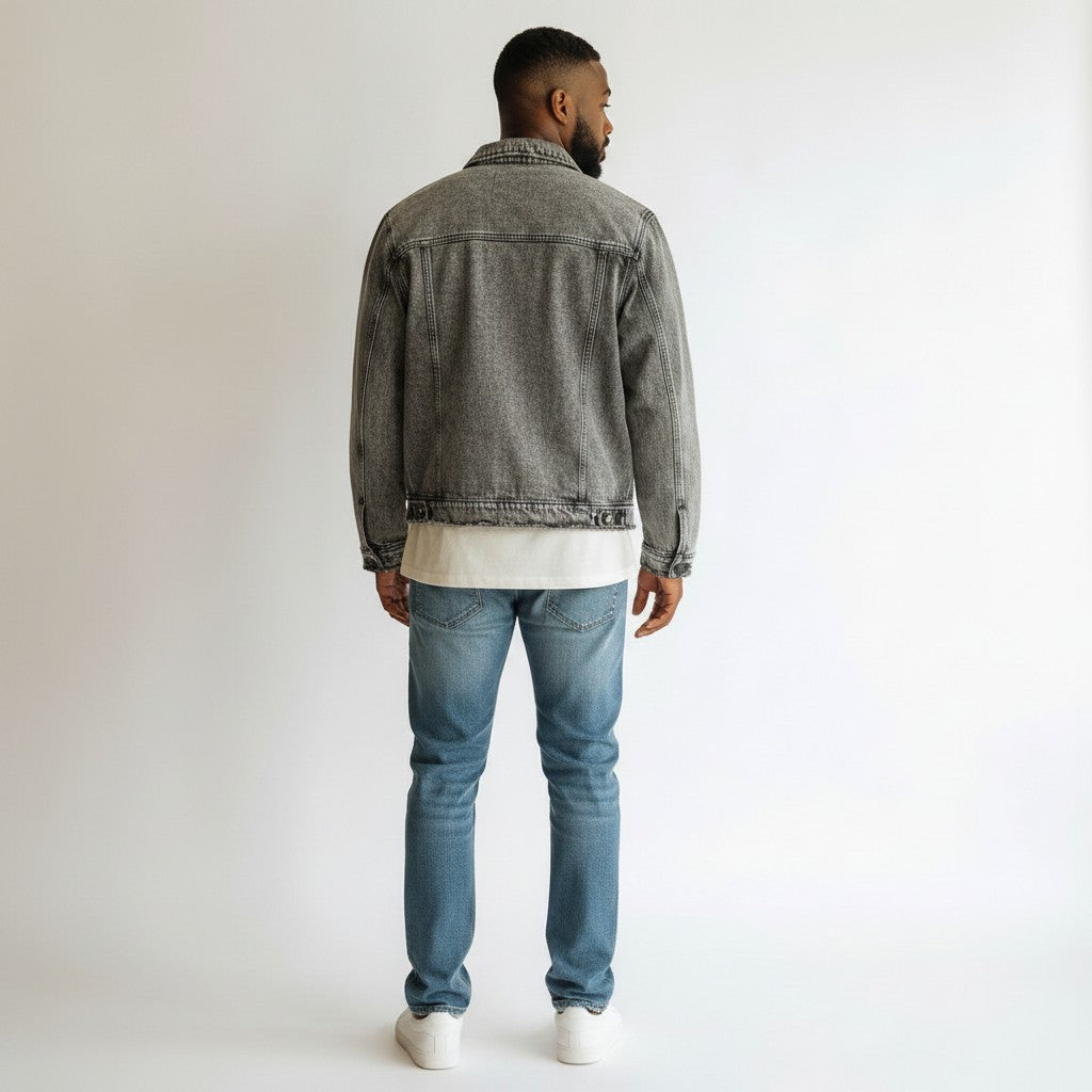 "Grid" Vintage Denim Jacket