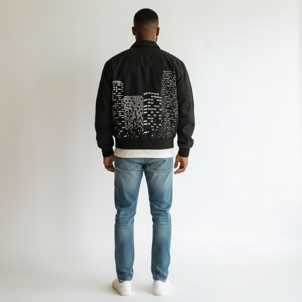 "Predator" Black Zip-Up Jacket