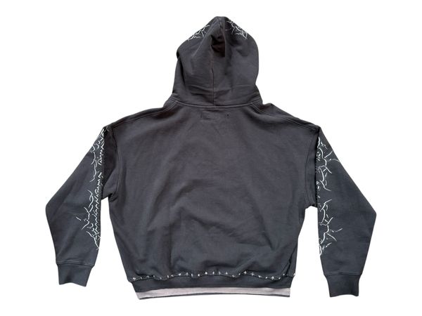 "Wisteria" Black Zip-Up Hoodie