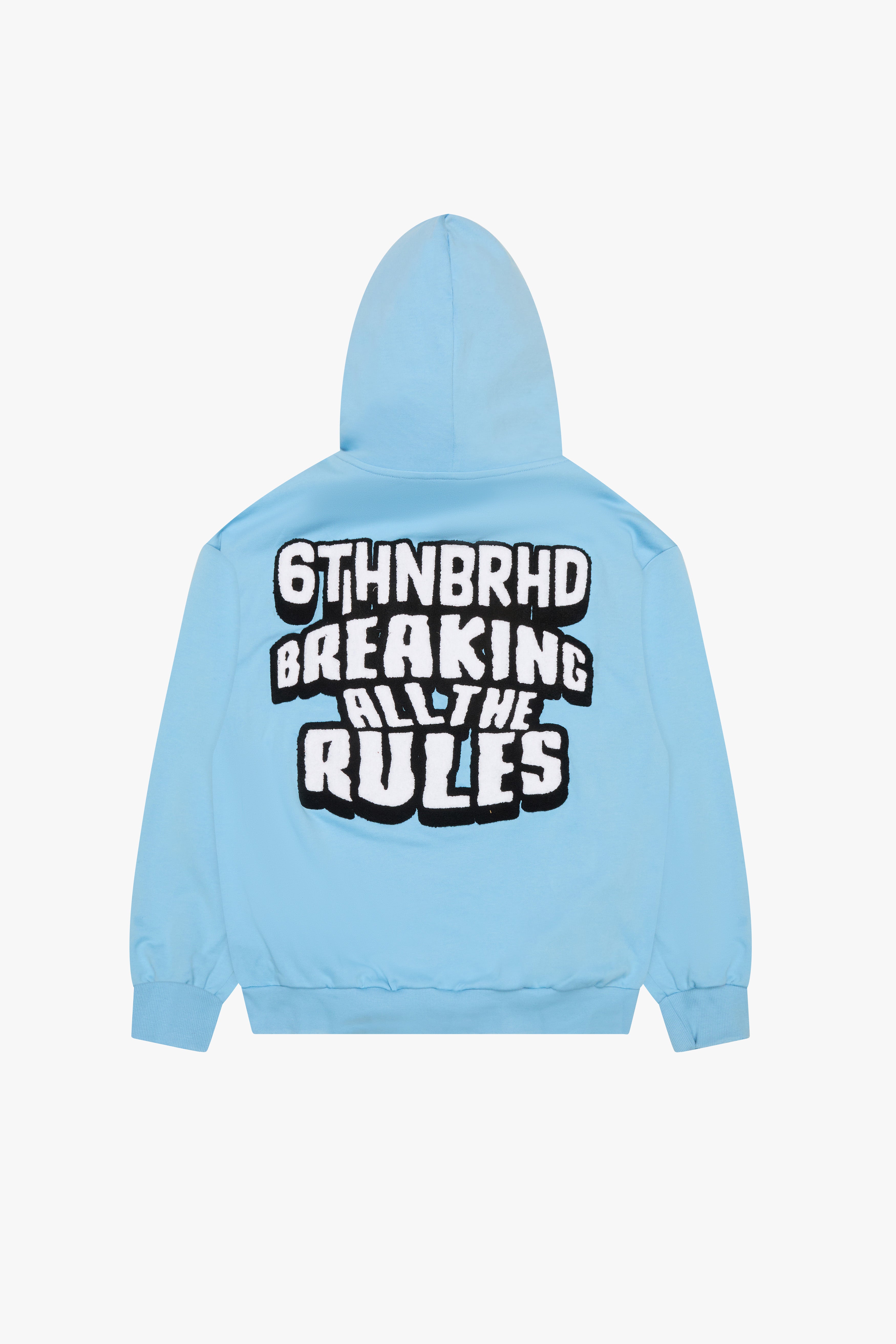 "BROKEN RULES" HOODIE SKY BLUE