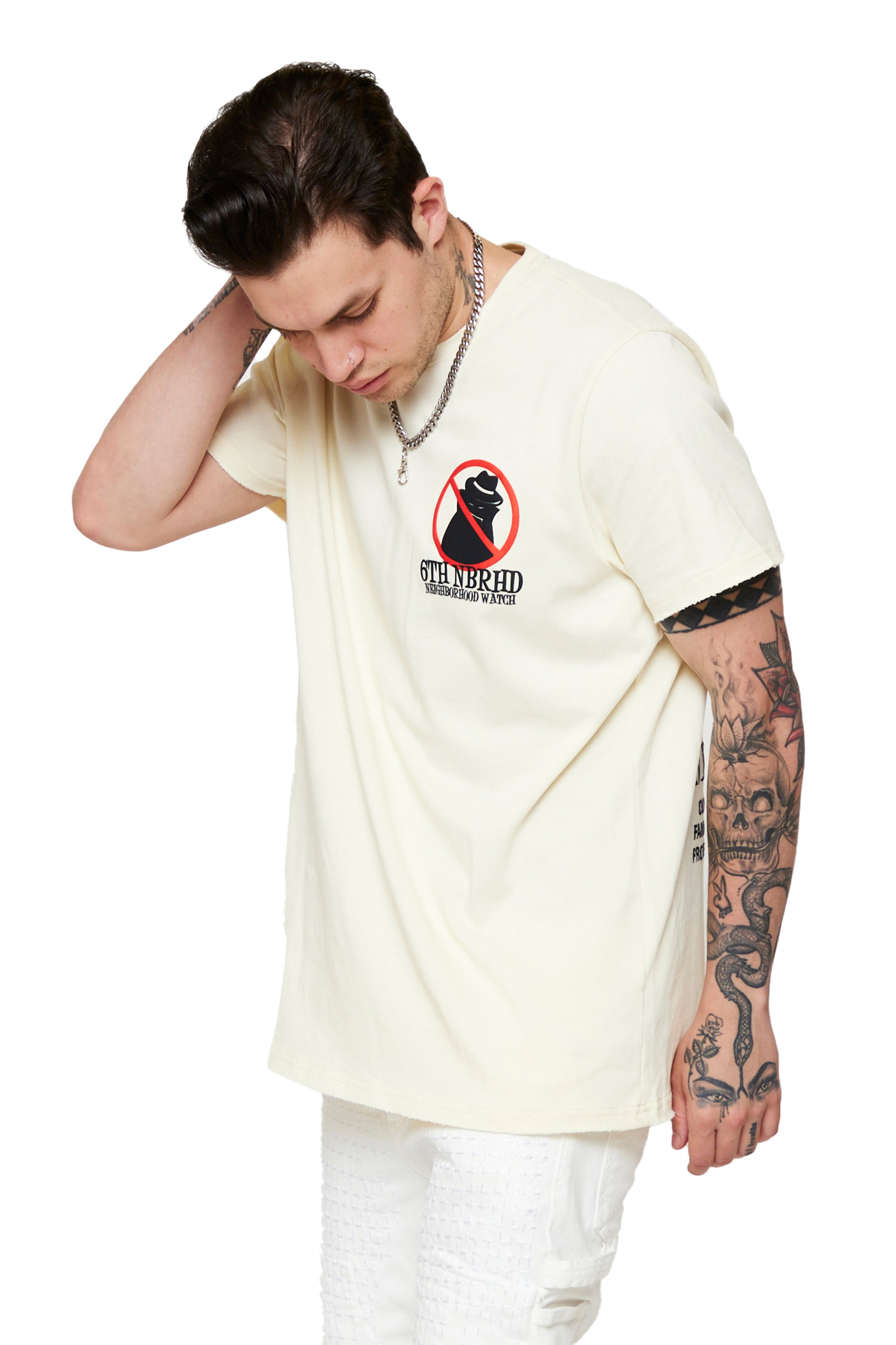 6thNBRHD TEE "NBRHD WATCH"- VINTAGE CREAM