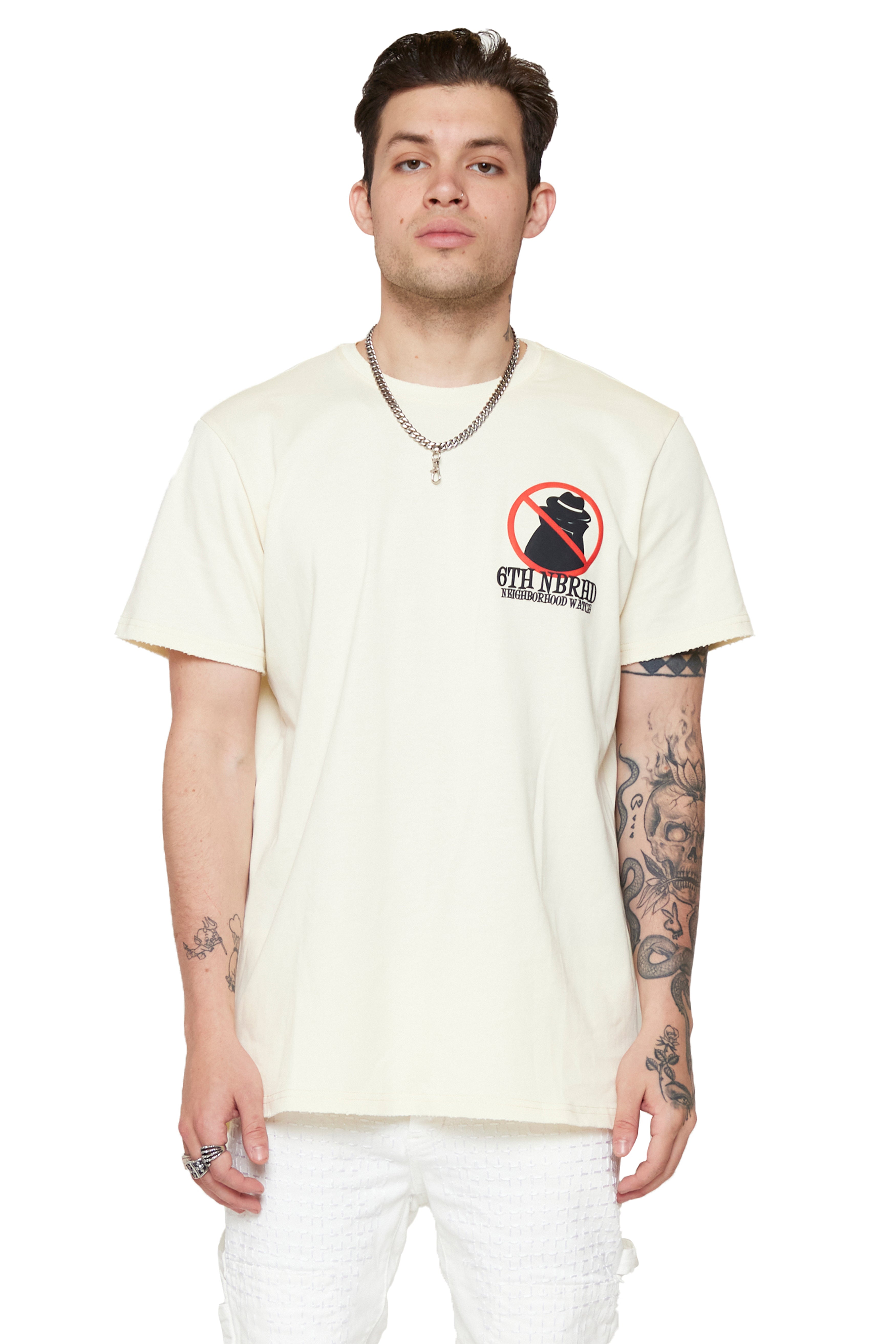 6thNBRHD TEE "NBRHD WATCH"- VINTAGE CREAM