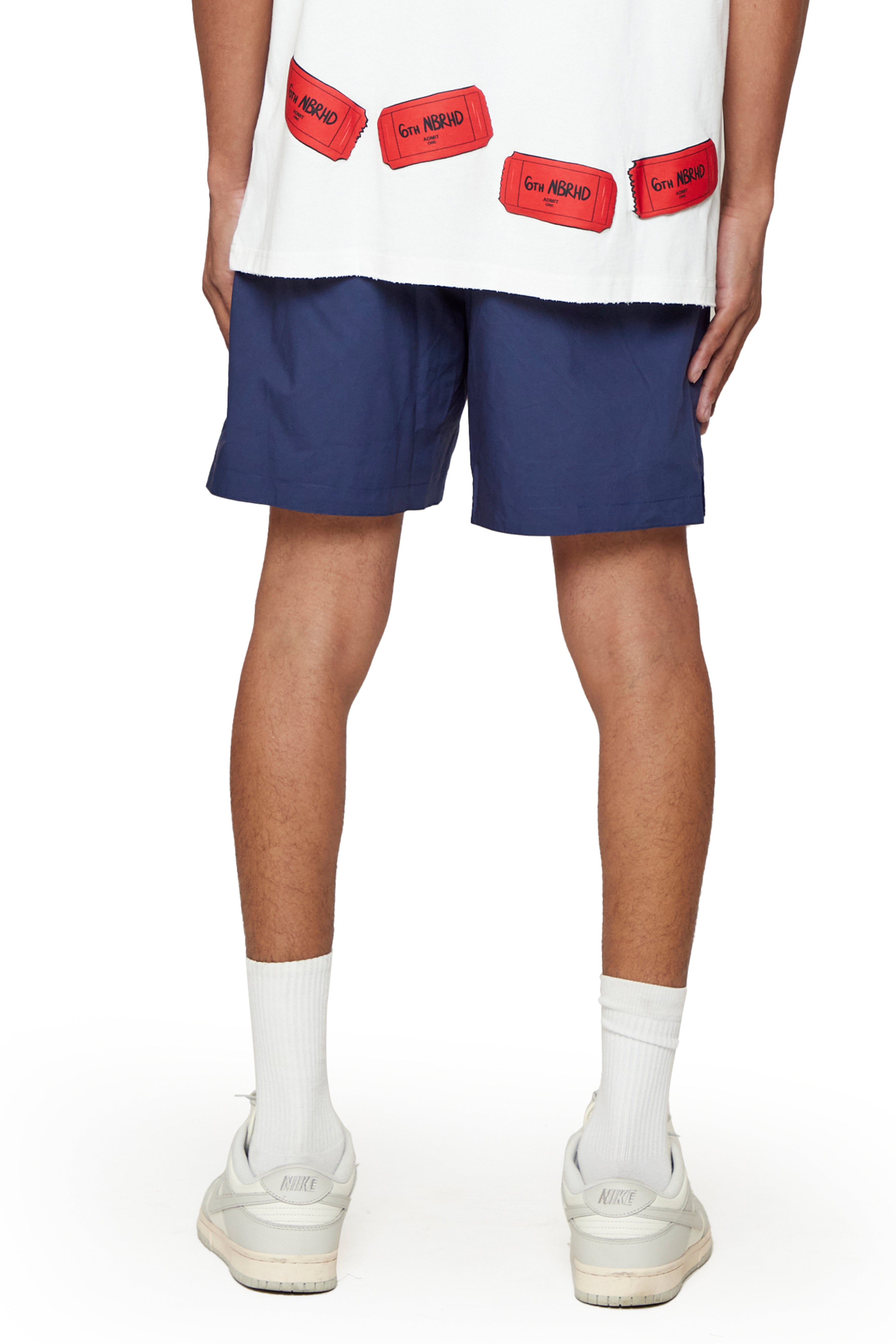 6thNBRHD Shorts "TICKETS"  NAVY