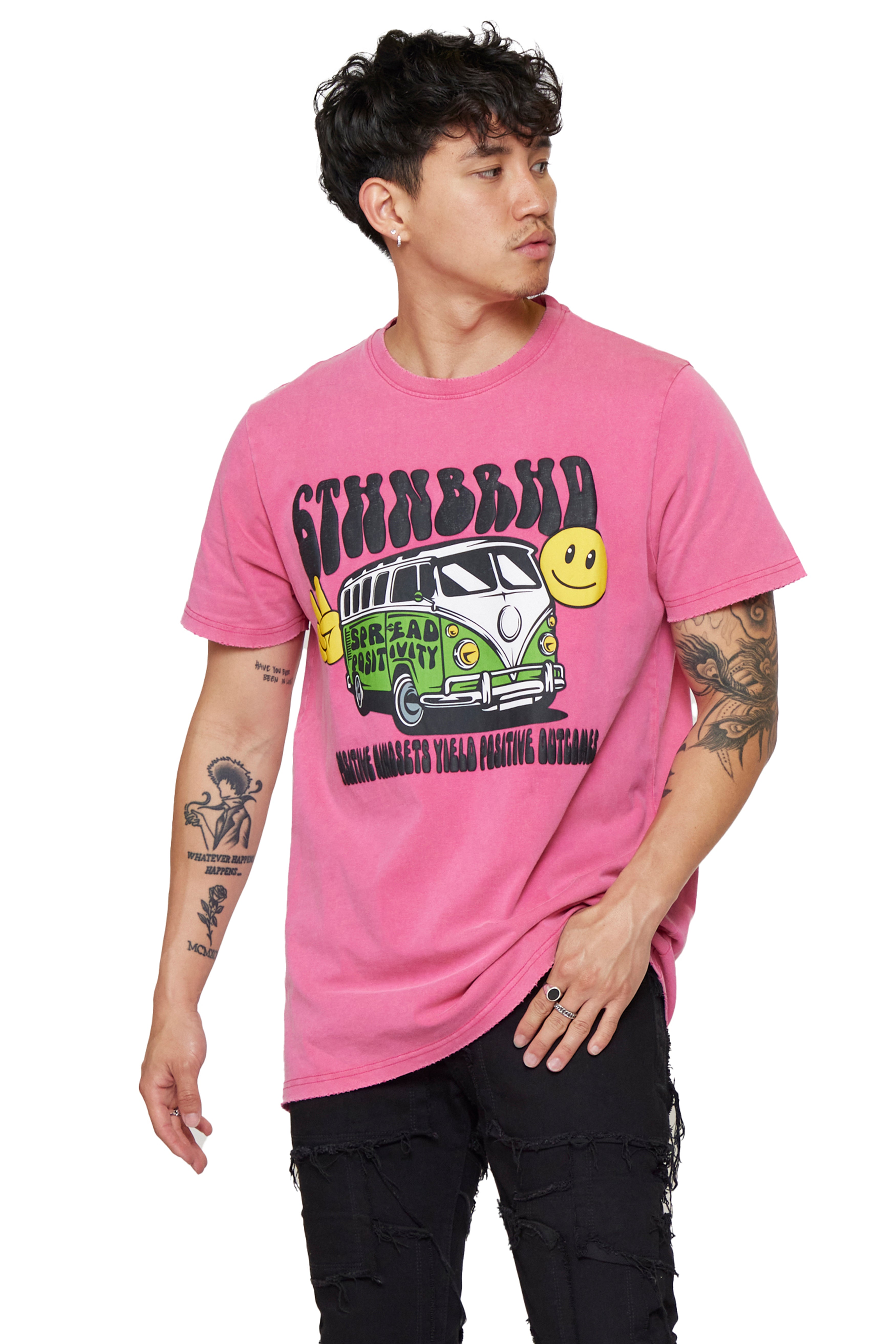 6thNBRHD TEE "POSITIVE MINDSETS"- VINTAGE PINK