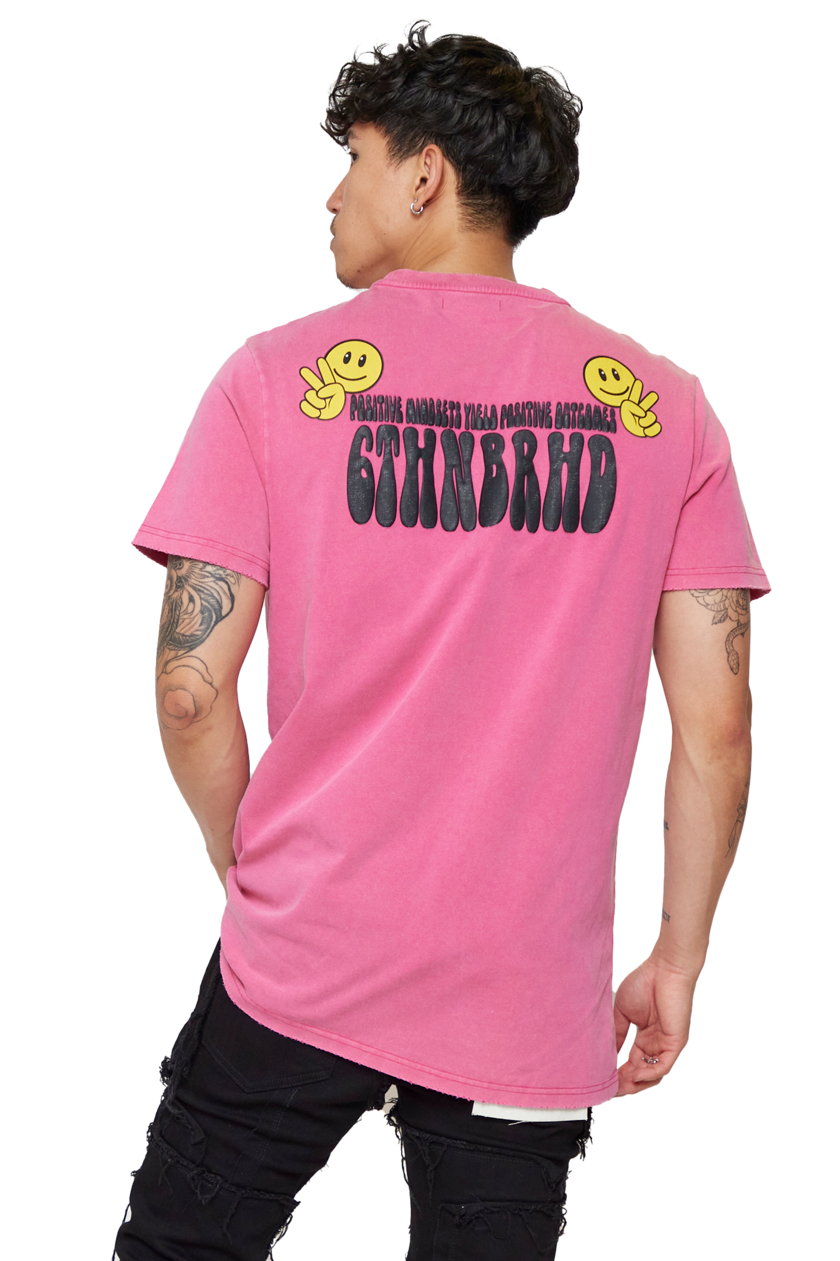 6thNBRHD TEE "POSITIVE MINDSETS"- VINTAGE PINK