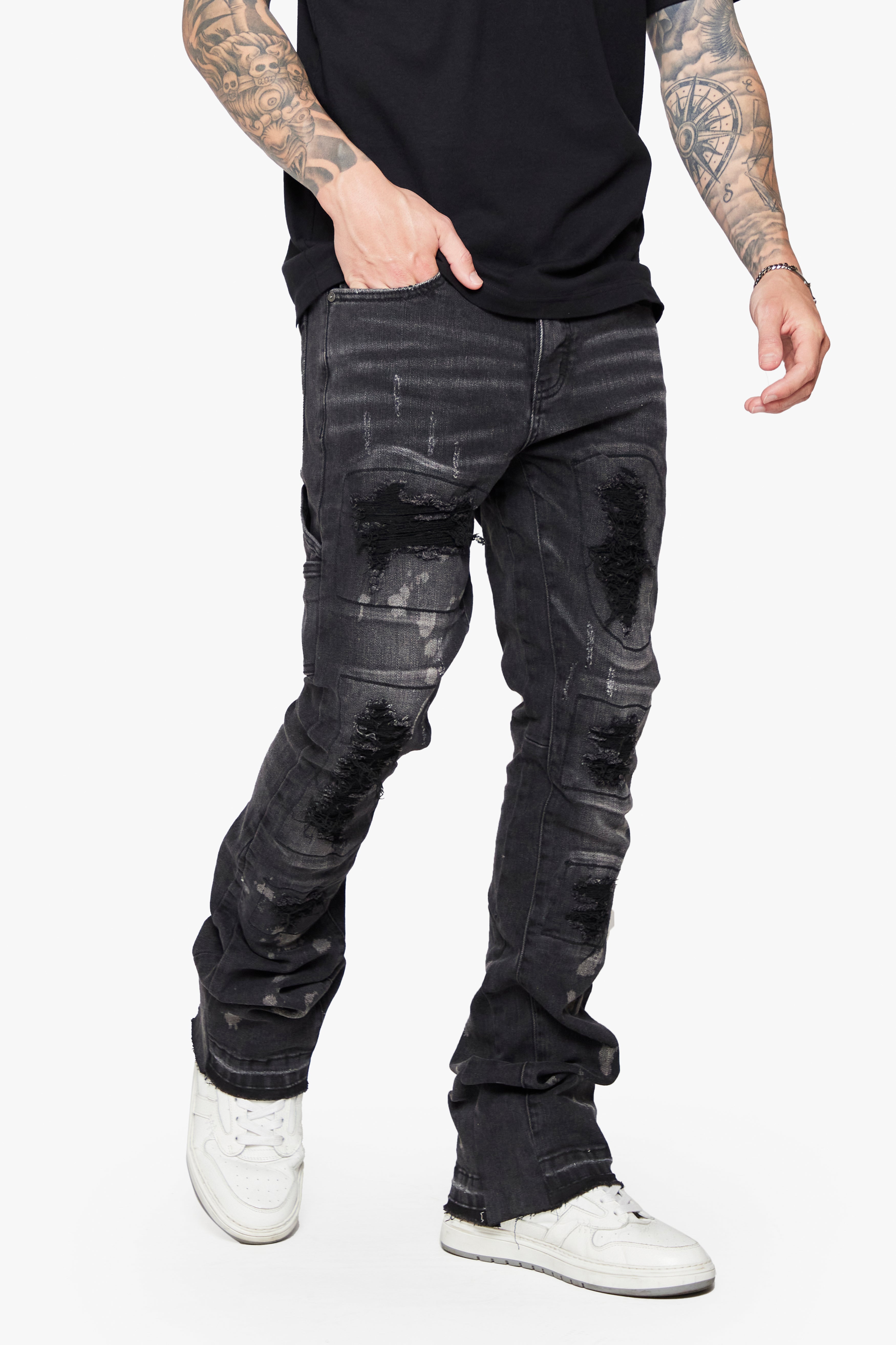 6thNBRHD STACKED "ASHES" -BLACK WASHED
