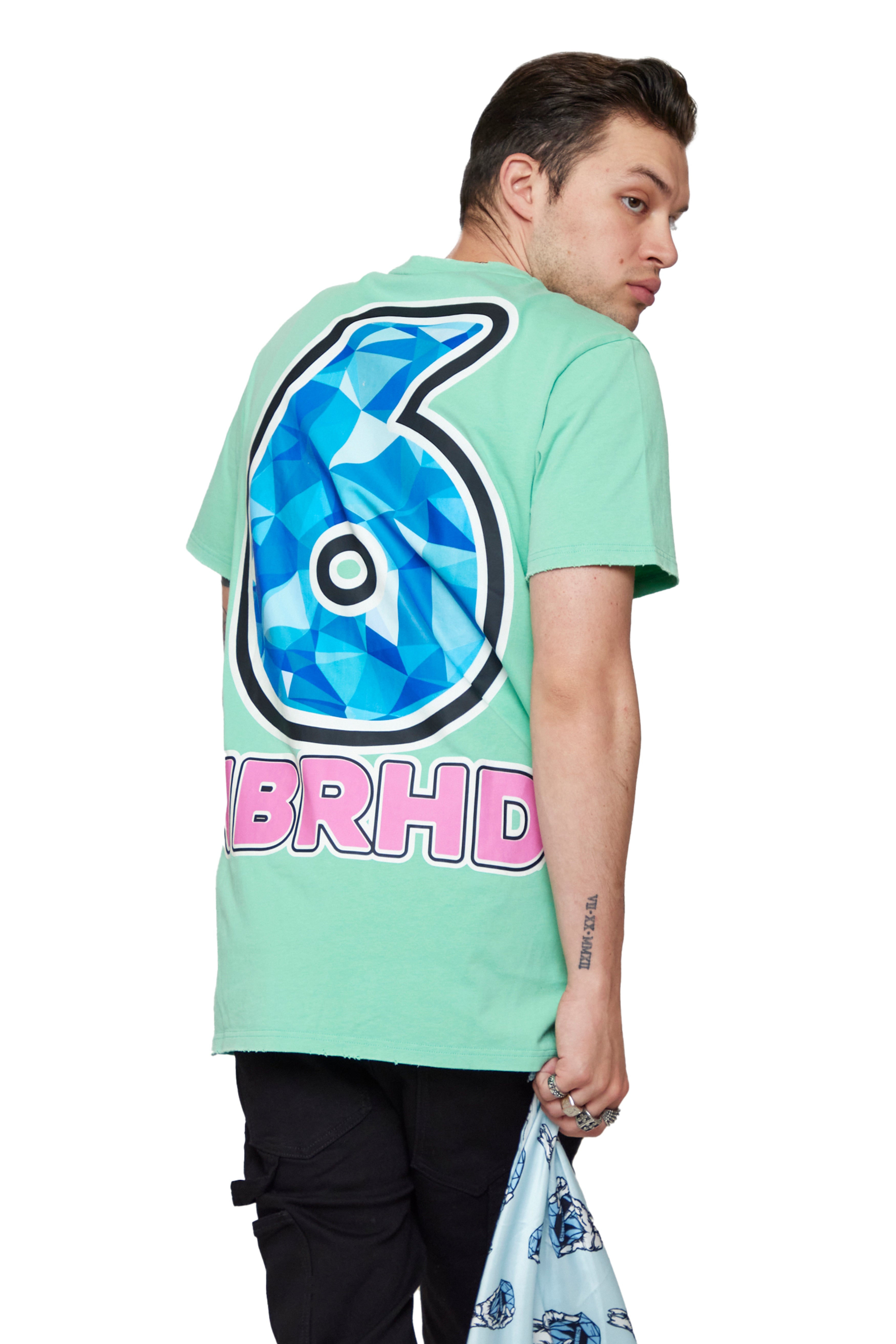 6thNBRHD TEE " ICE CREAM" MINT GREEN