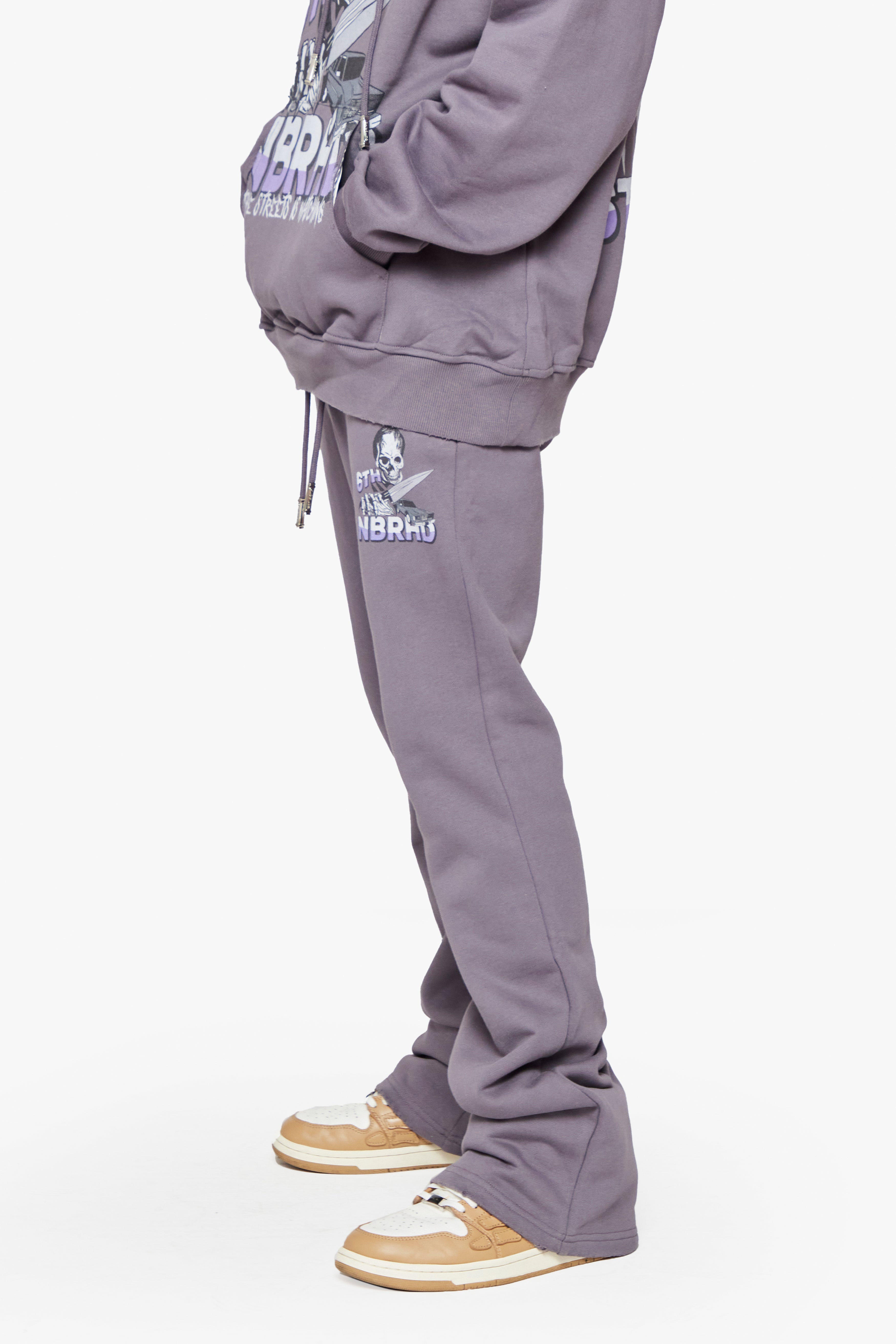 6thNBRHD FLEECE PANTS STACKED "APOCOLYPSE" GREY