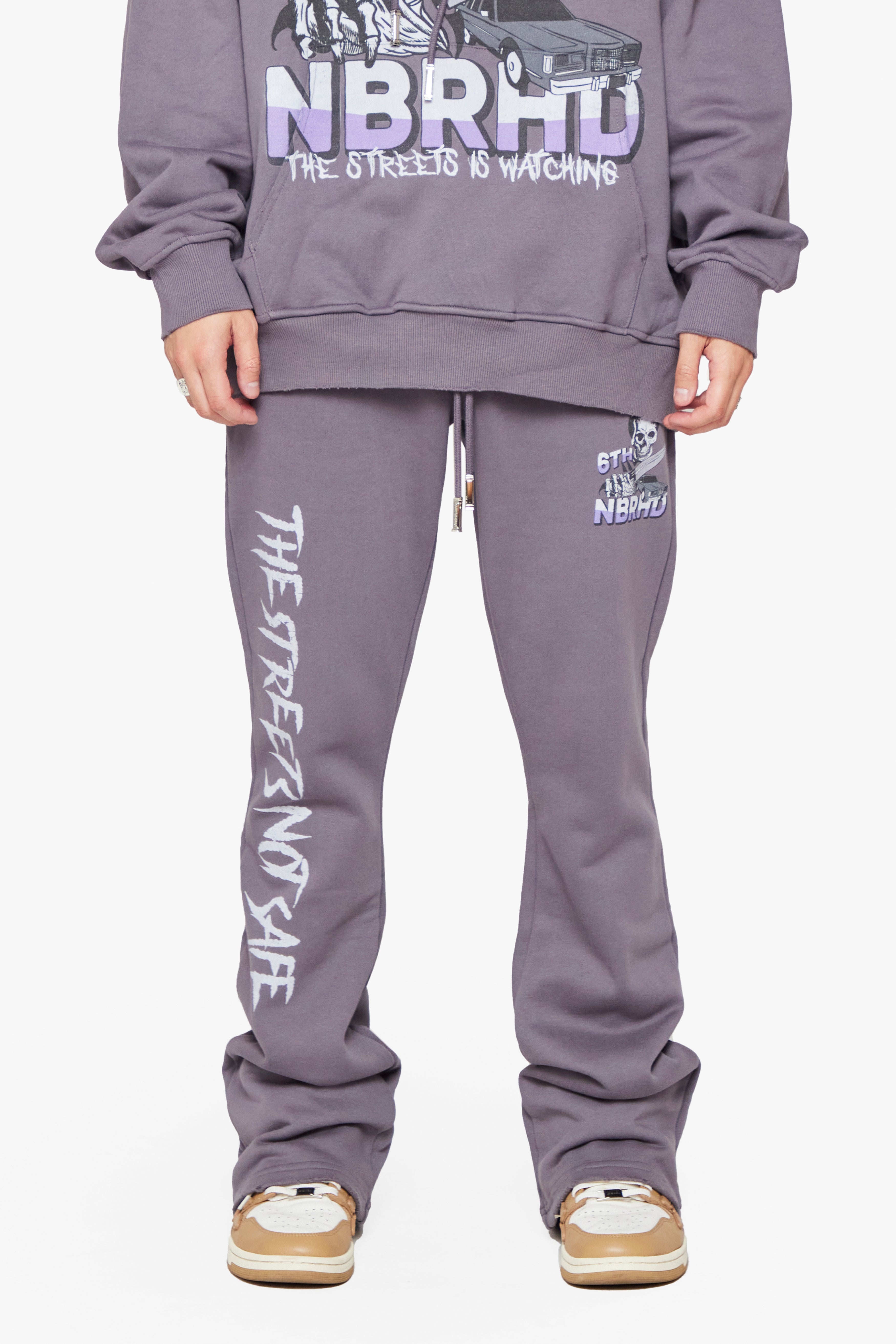 6thNBRHD FLEECE PANTS STACKED "APOCOLYPSE" GREY