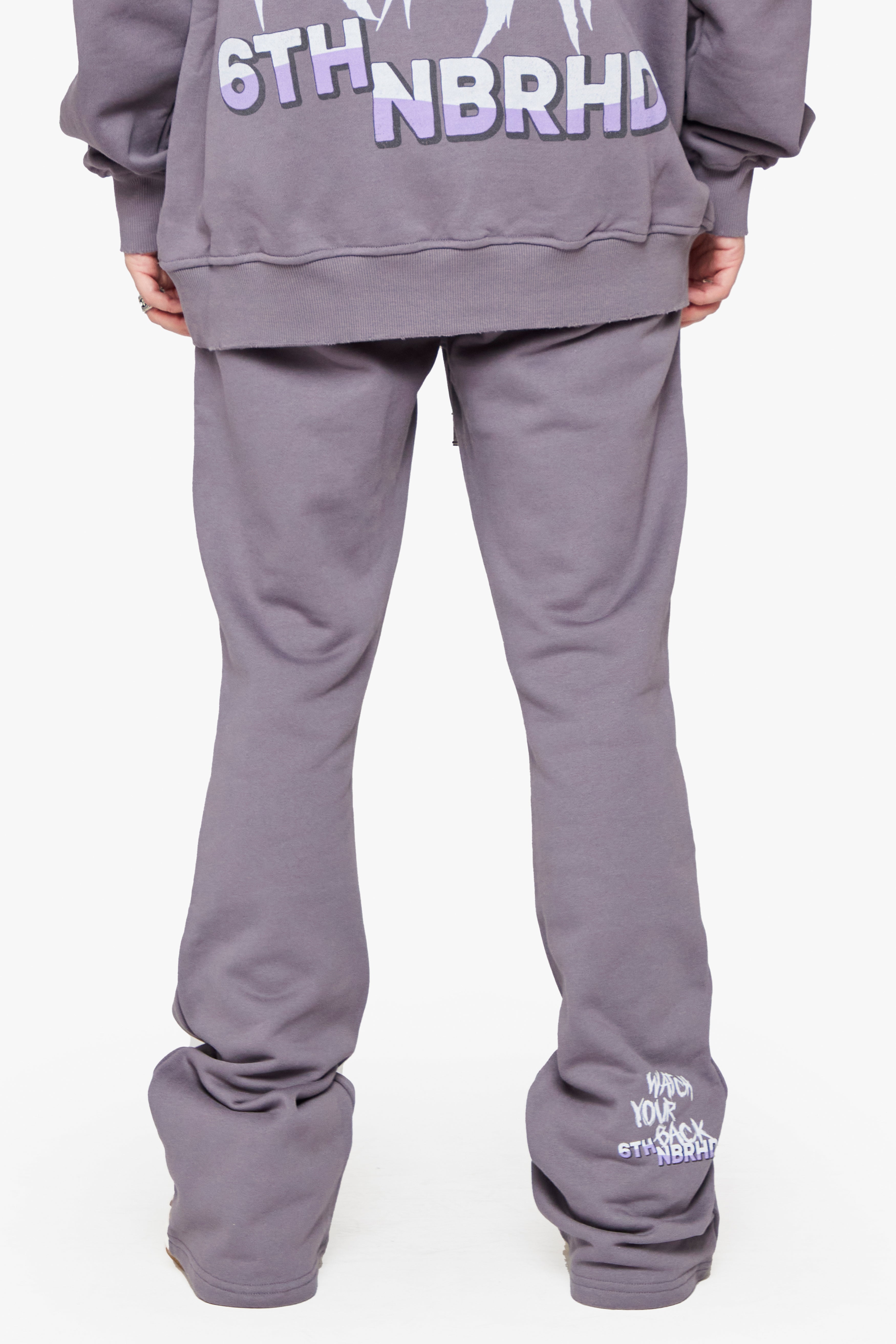 6thNBRHD FLEECE PANTS STACKED "APOCOLYPSE" GREY