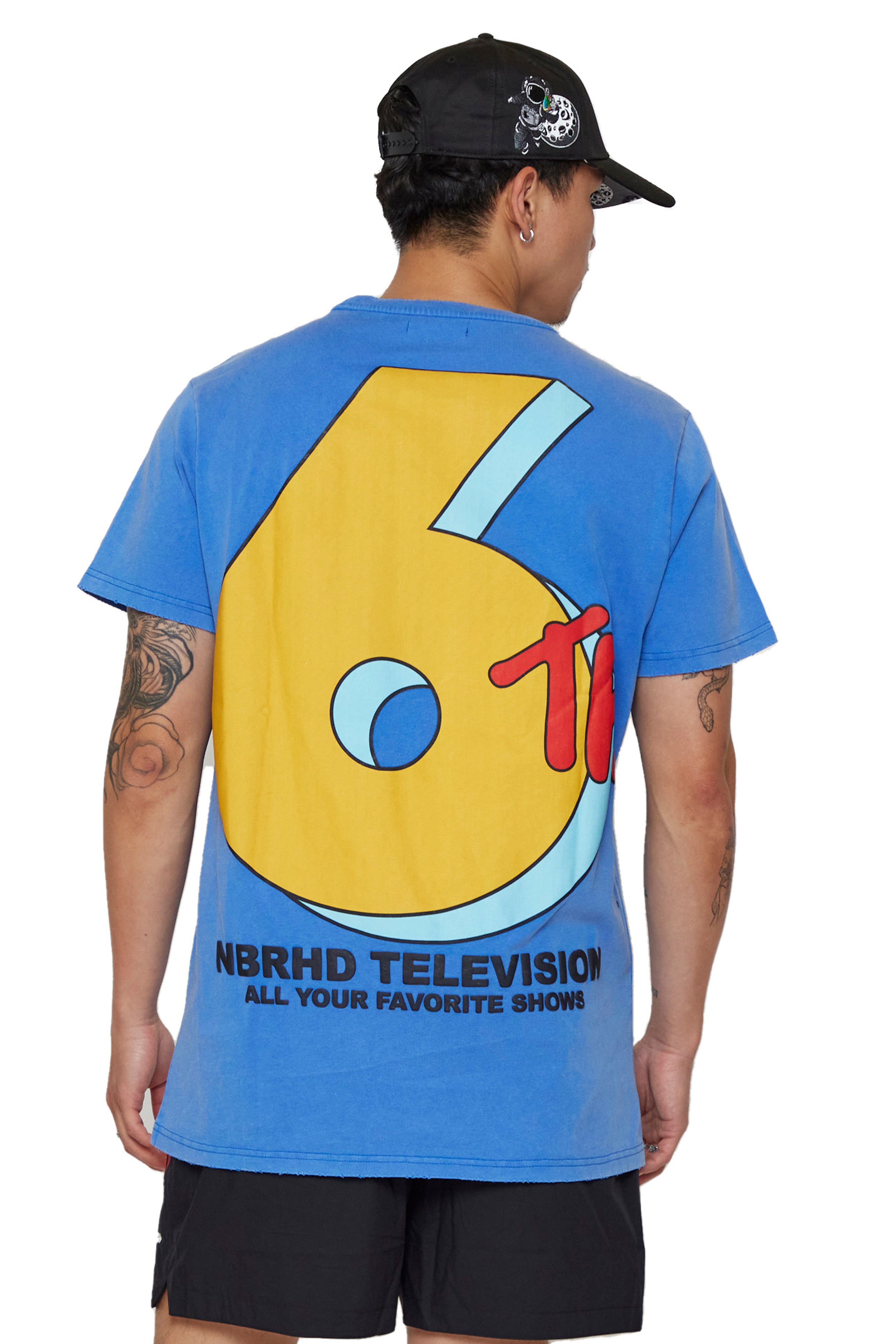 6thNBRHD TEES "NBRHD TELEVISION" LIGHT BLUE