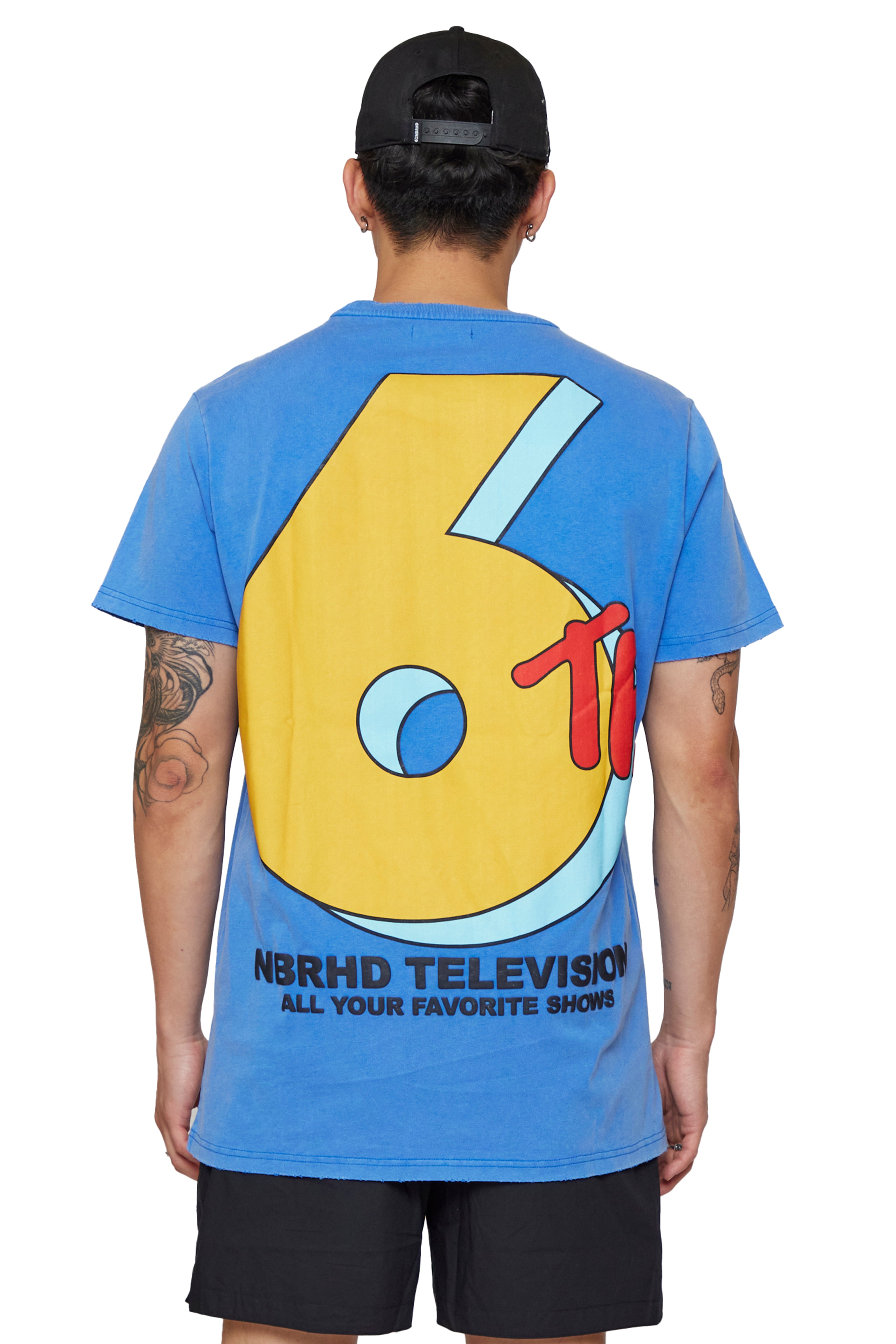 6thNBRHD TEES "NBRHD TELEVISION" LIGHT BLUE