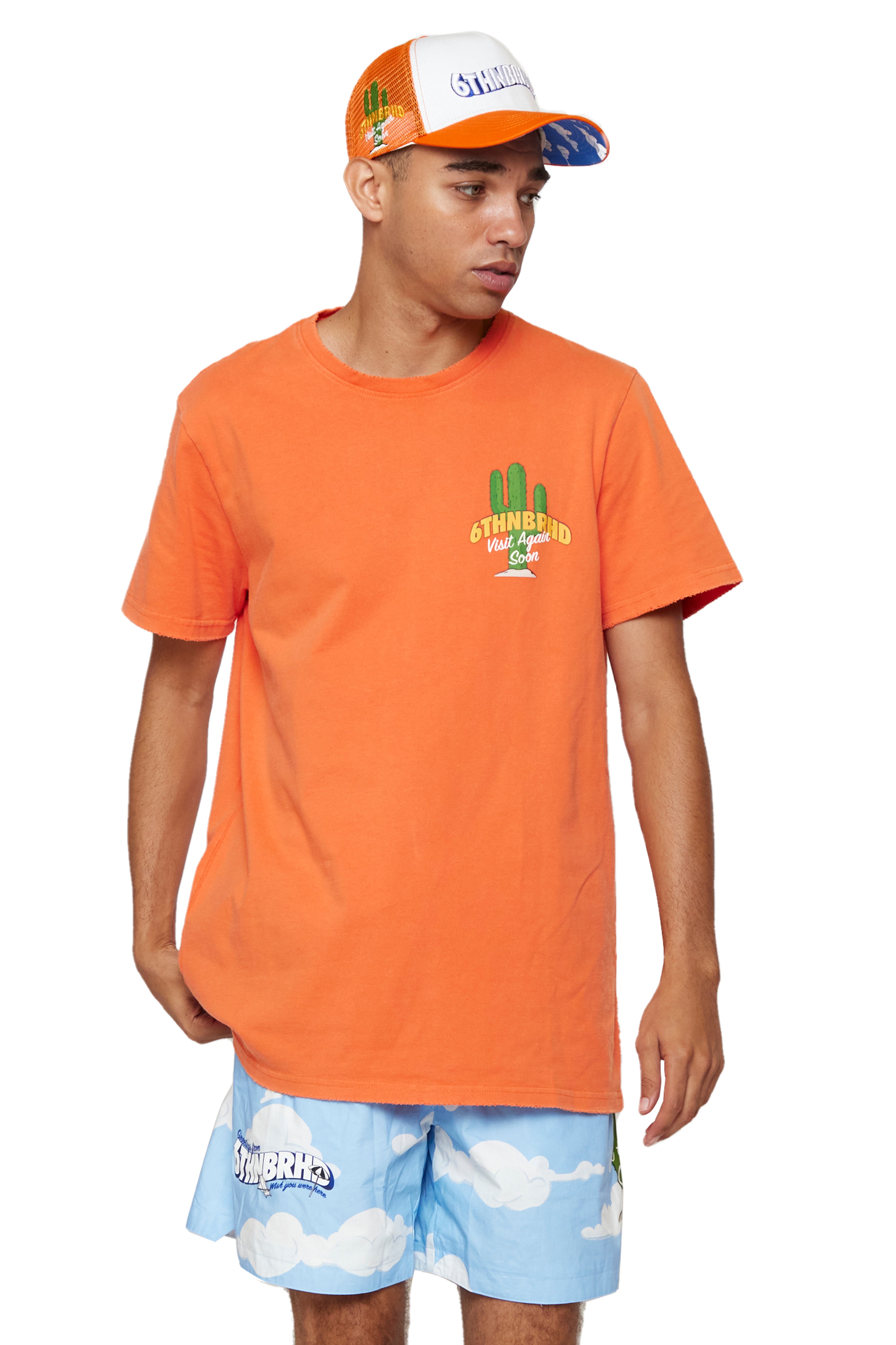 6thNBRHD TEE "NOW LEAVING" VINTAGE ORANGE