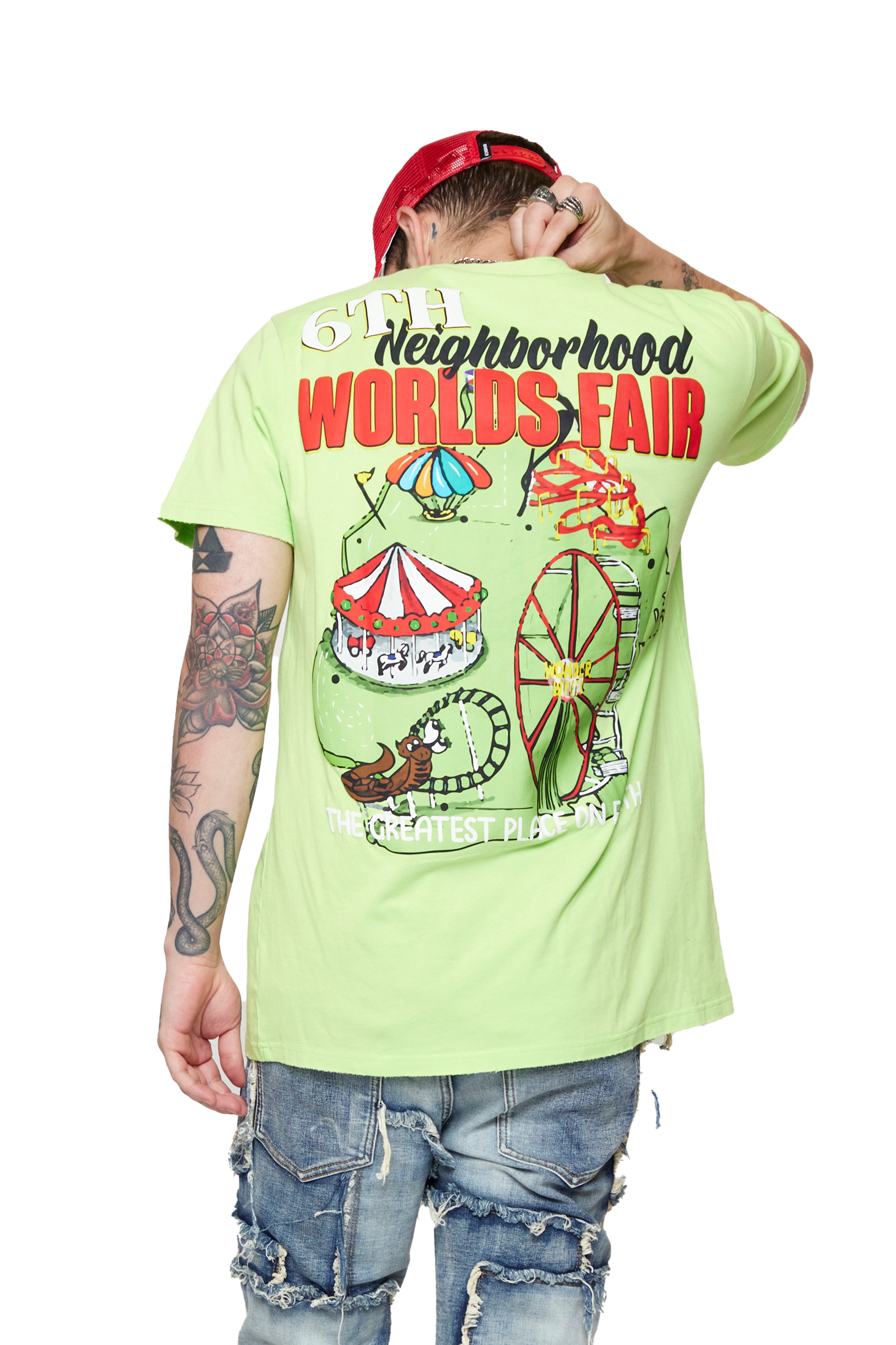 6thNBRHD TEE "FAIR GROUNDS" VINTAGE LIME