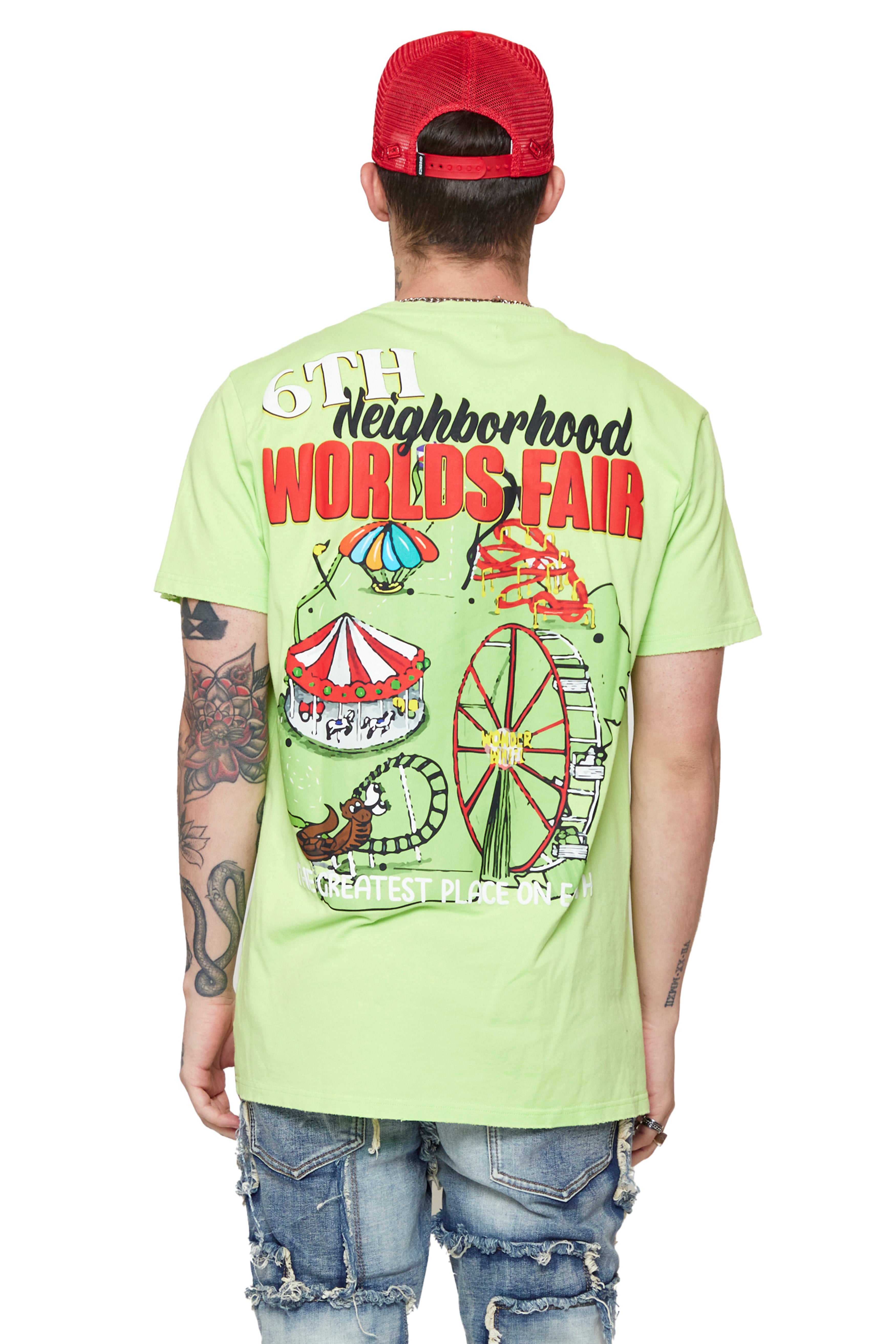 6thNBRHD TEE "FAIR GROUNDS" VINTAGE LIME