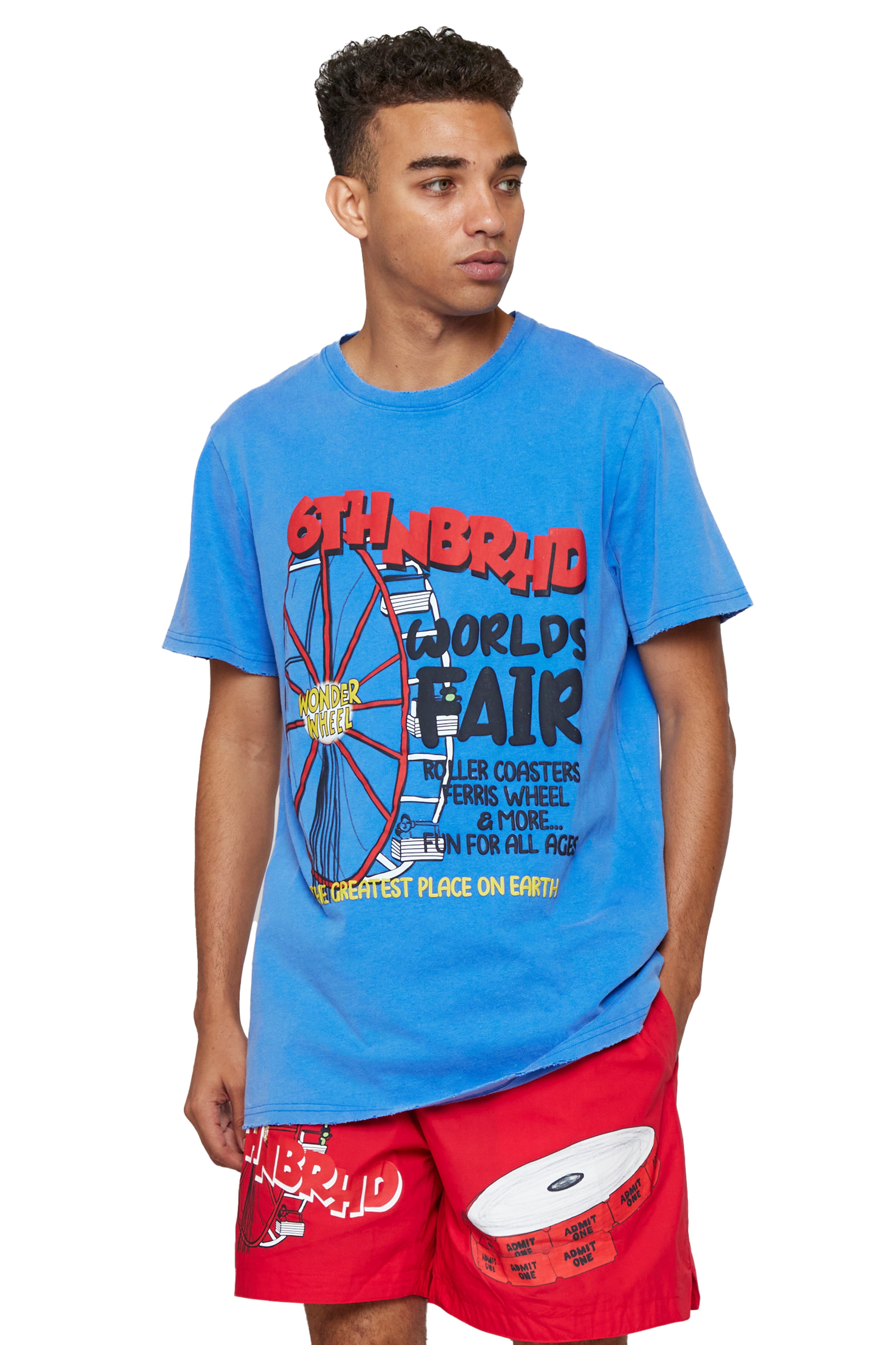 6thNBRHD TEE "Wonder Wheel" VINTAGE DARK BLUE