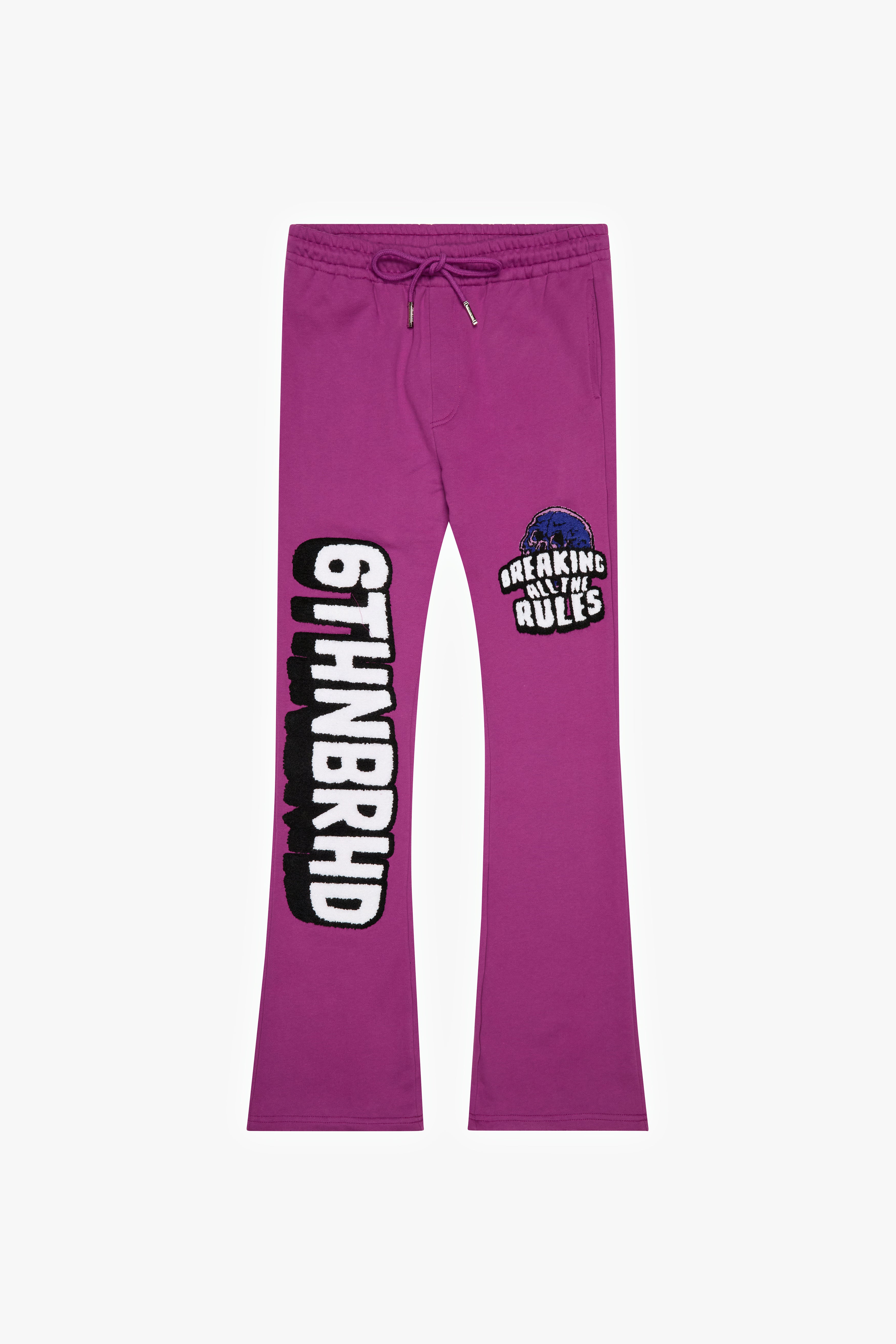 "STRICT RULES" STACKED PANTS -PURPLE