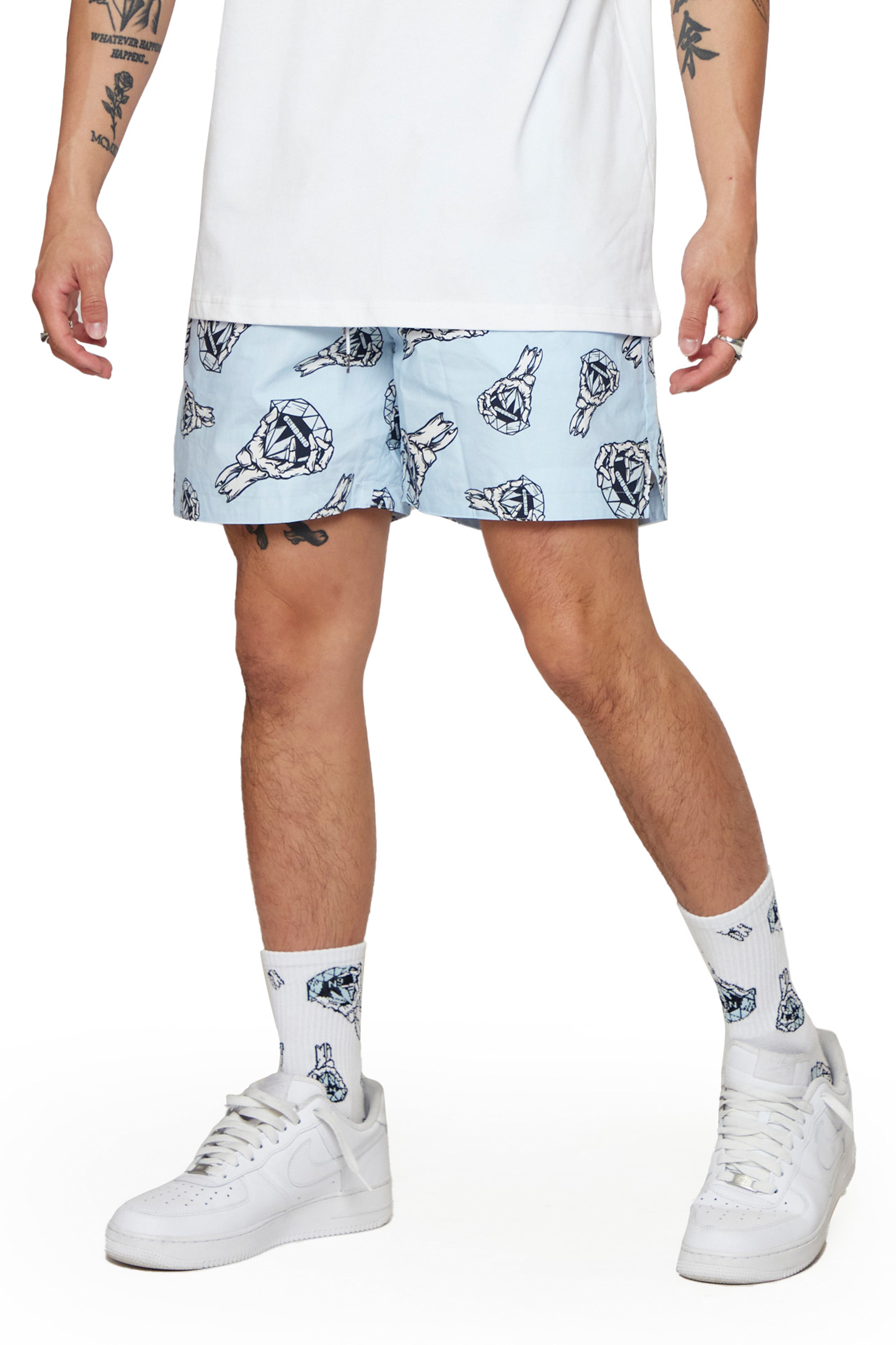 6thNBRHD SHORT " DIAMONDS " Sky Blue