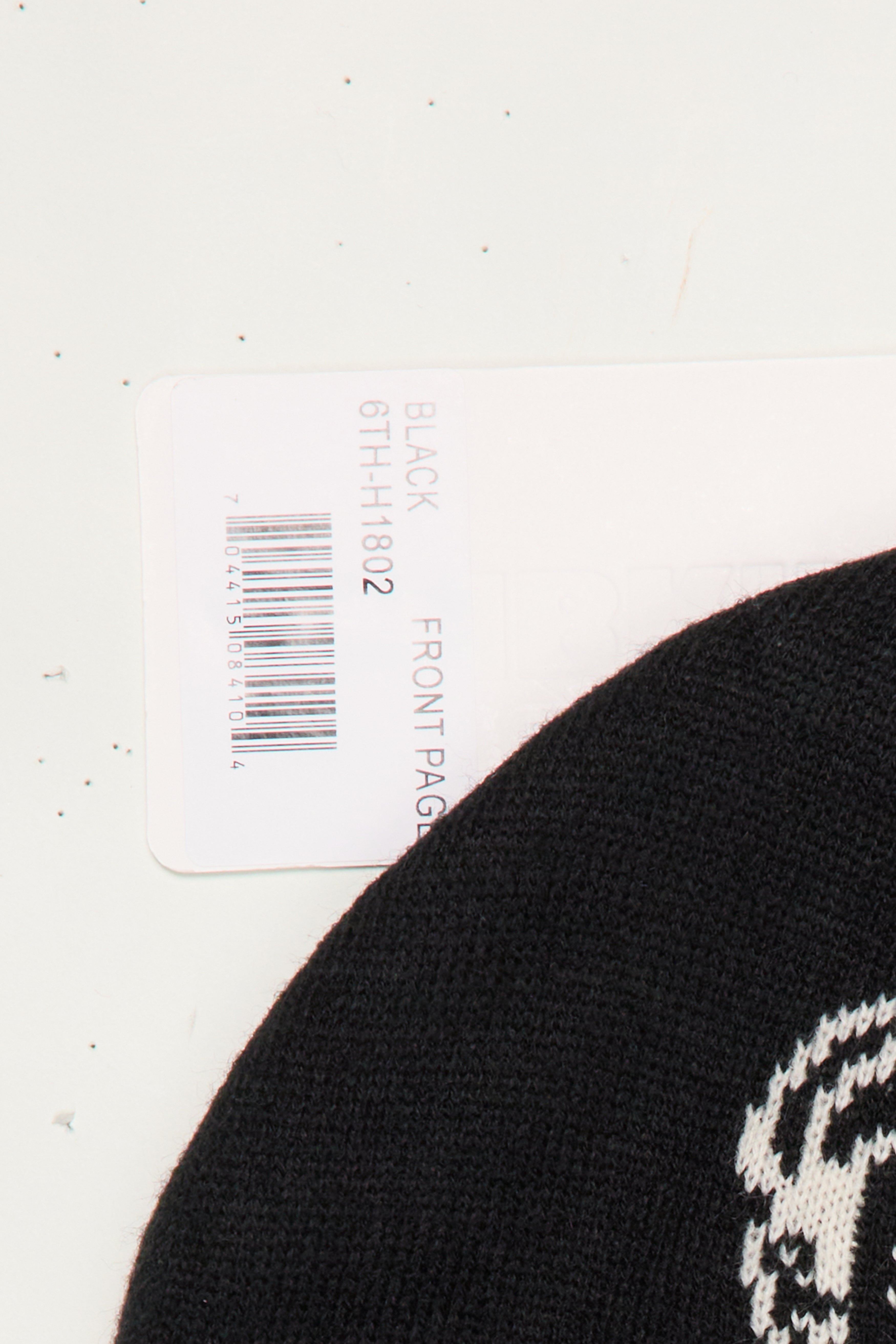 "FRONT PAGE" SKULL CAP -BLACK