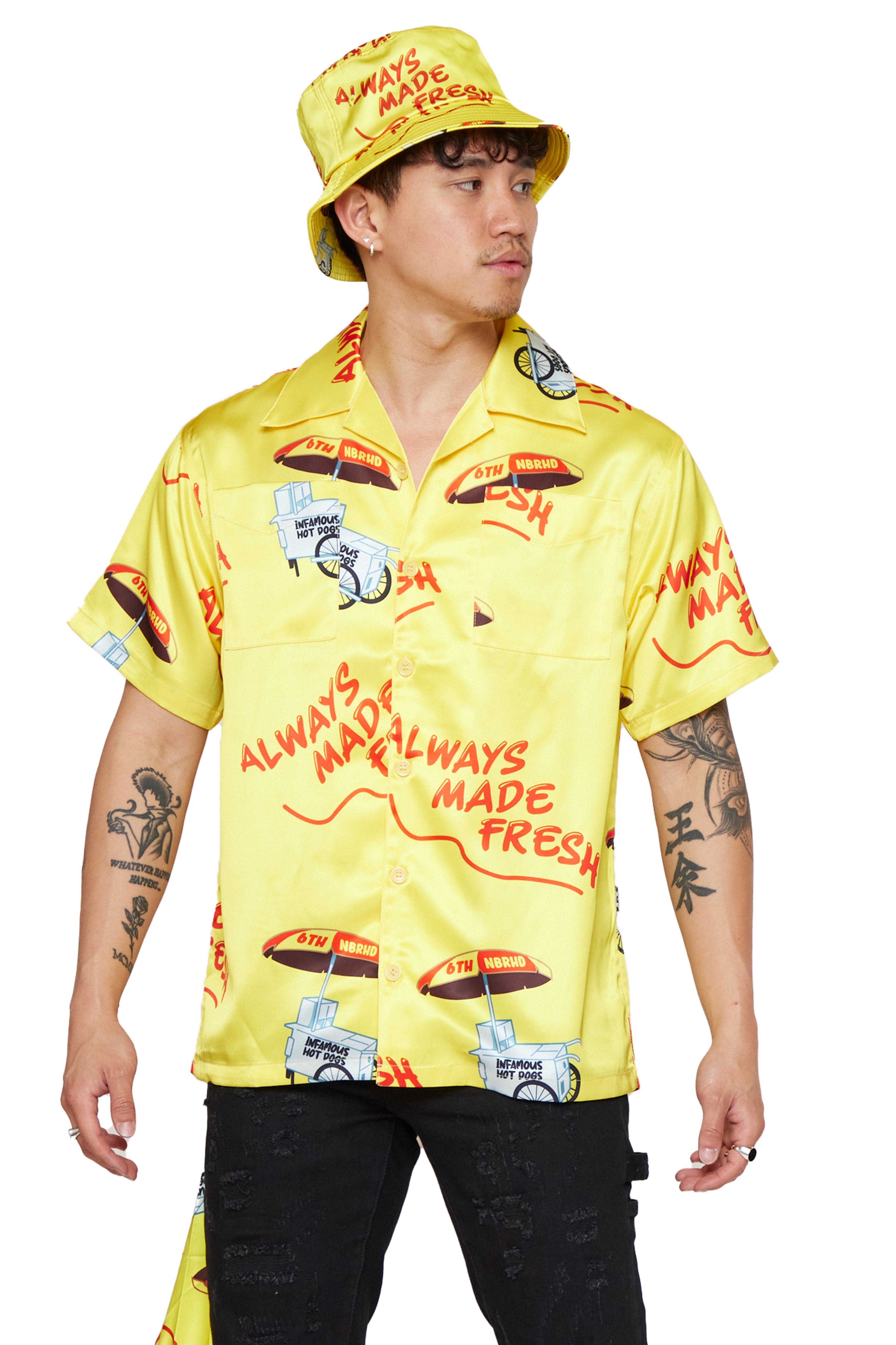 6thNBRHD BUTTON DOWN "MADE FRESH" -YELLOW