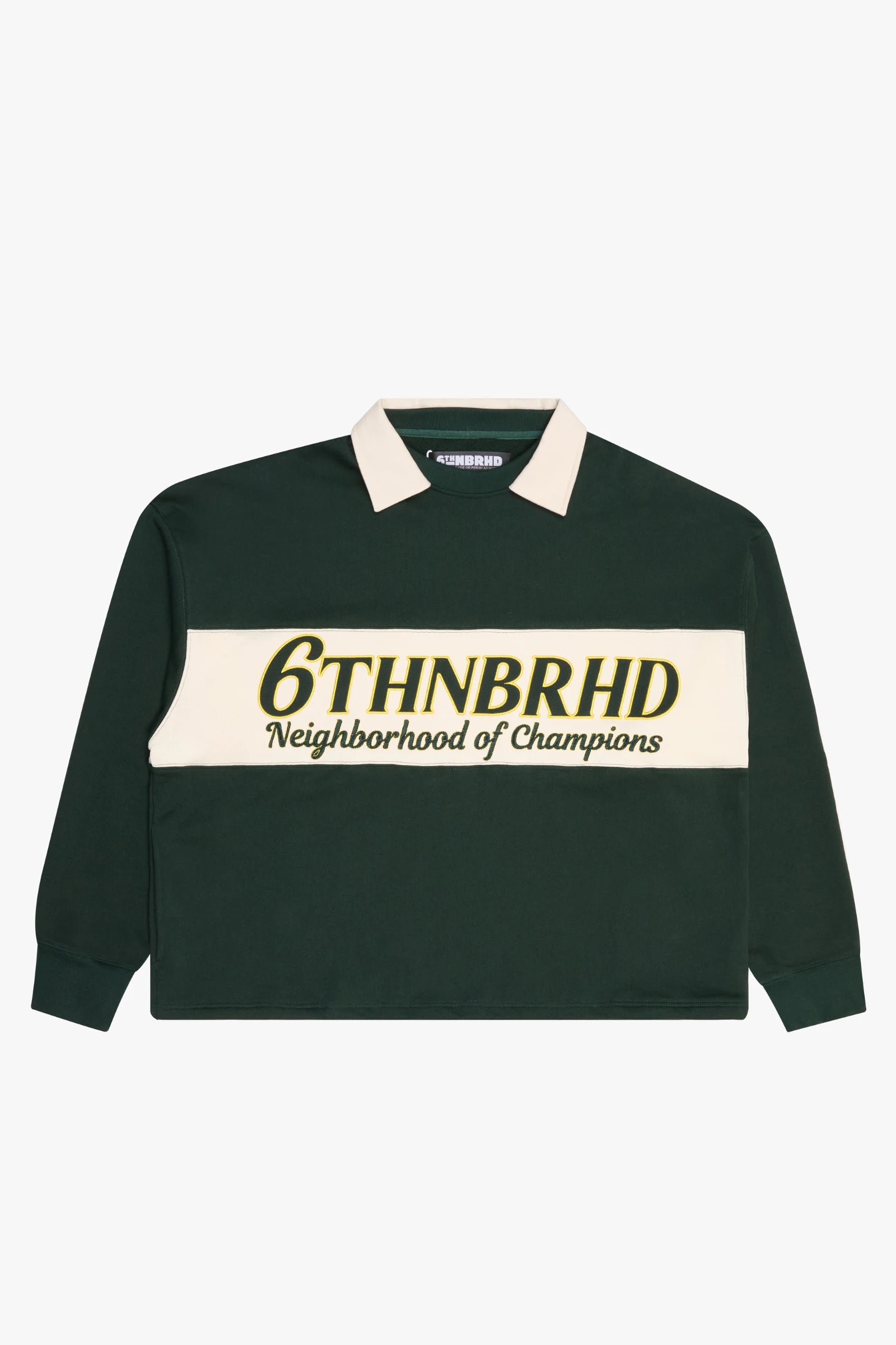 "Preppy" Collared Sweatshirt Green