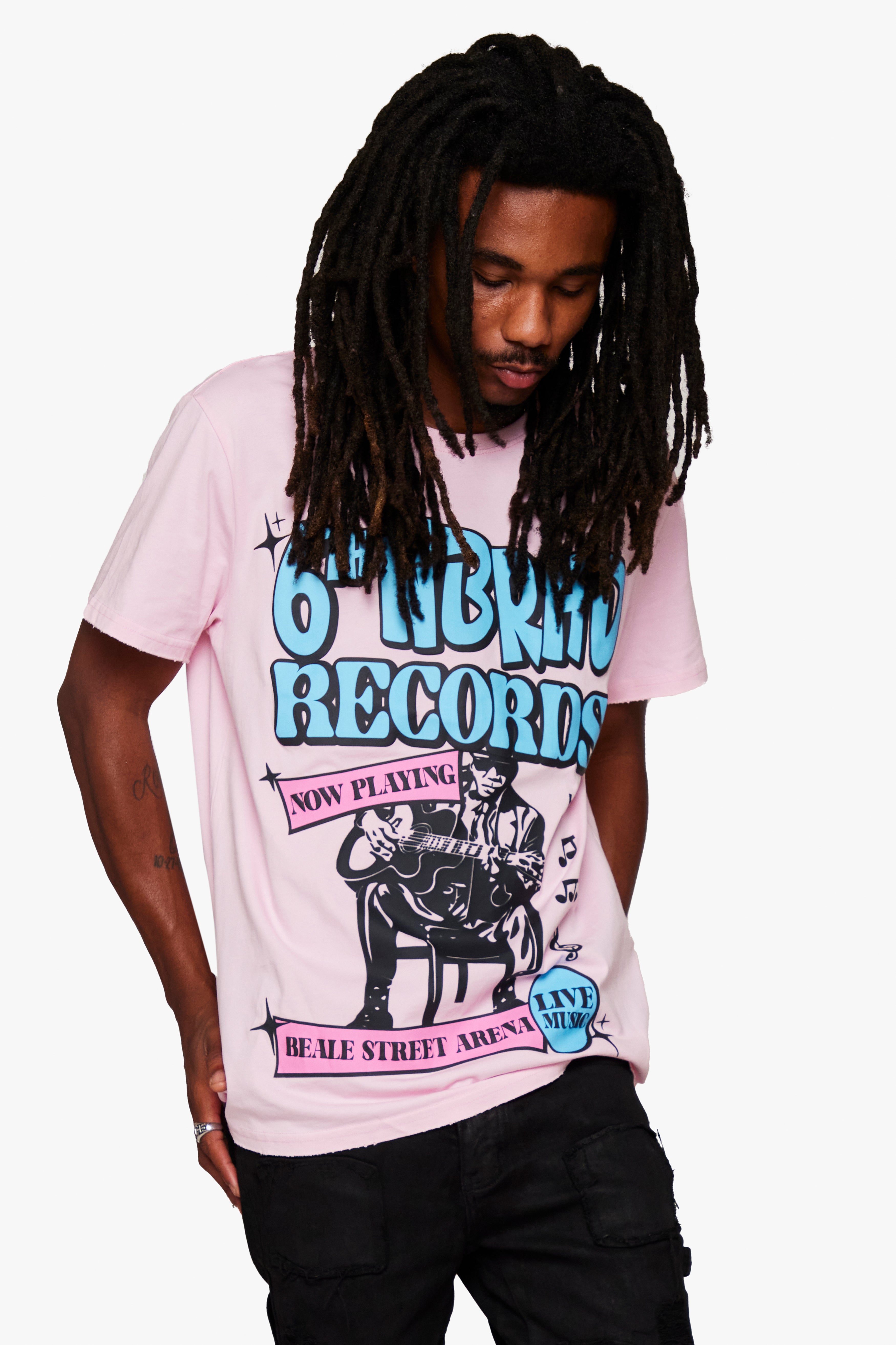 6thNBRHD TEE "NOW PLAYING" PINK