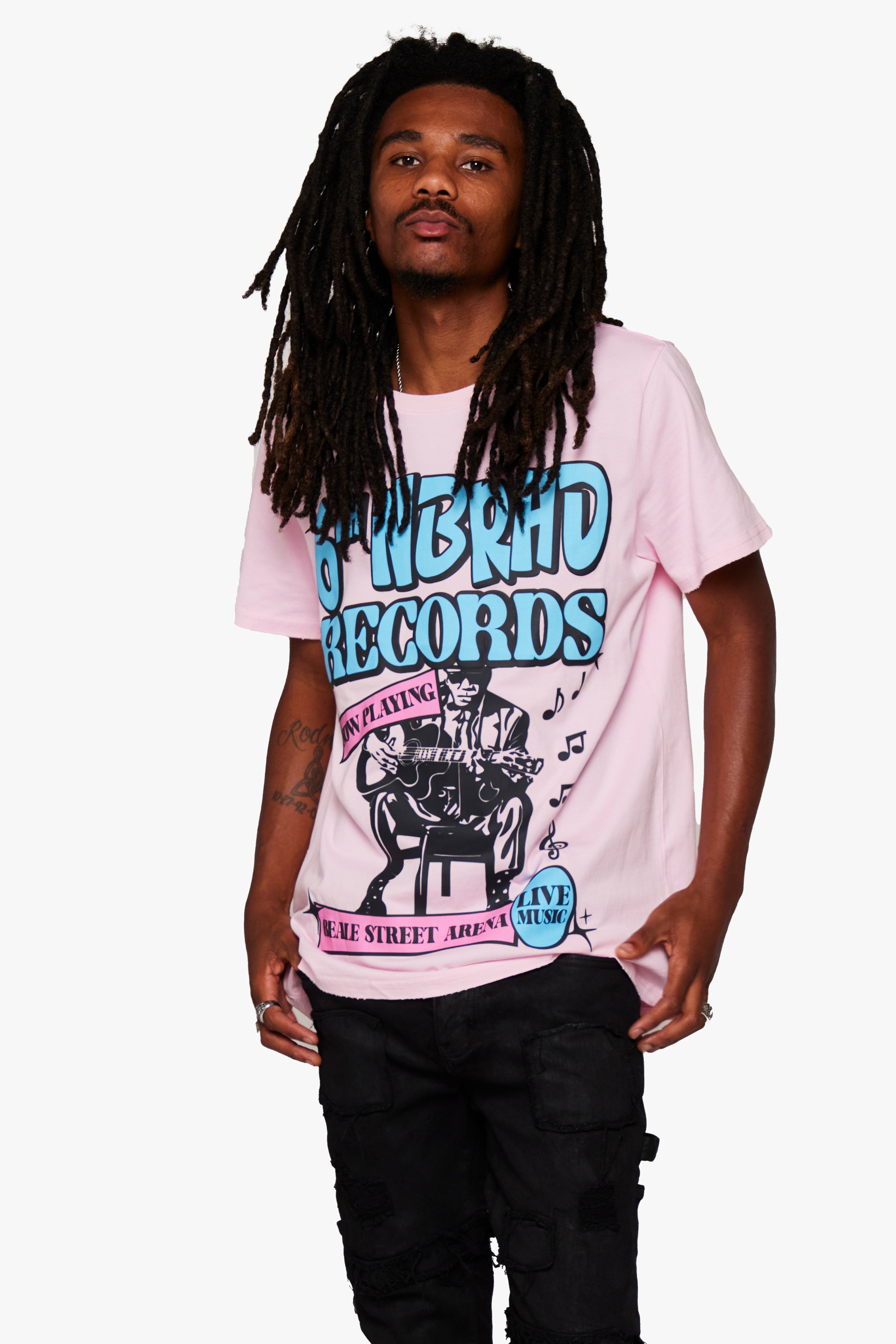 6thNBRHD TEE "NOW PLAYING" PINK
