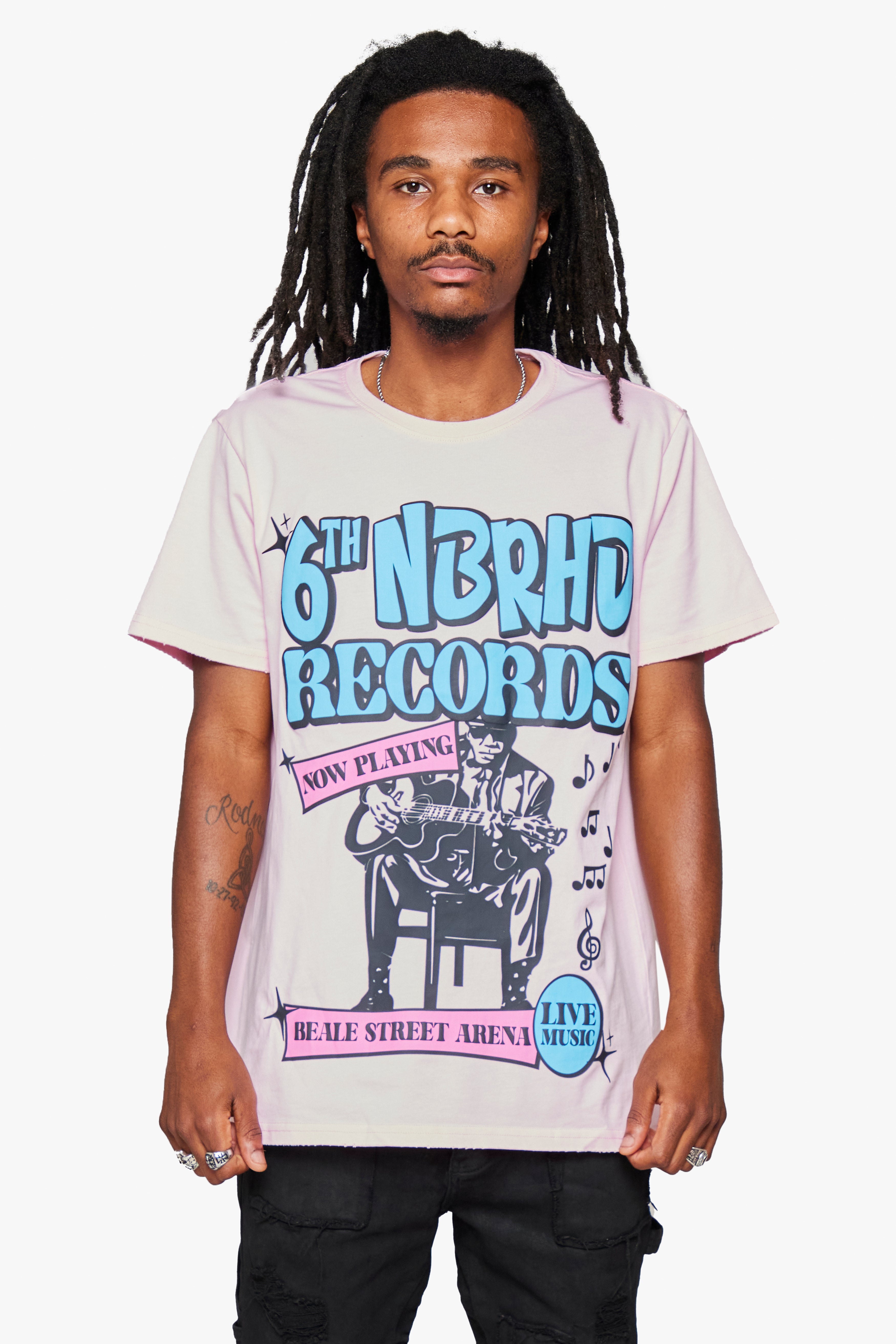 6thNBRHD TEE "NOW PLAYING" PINK